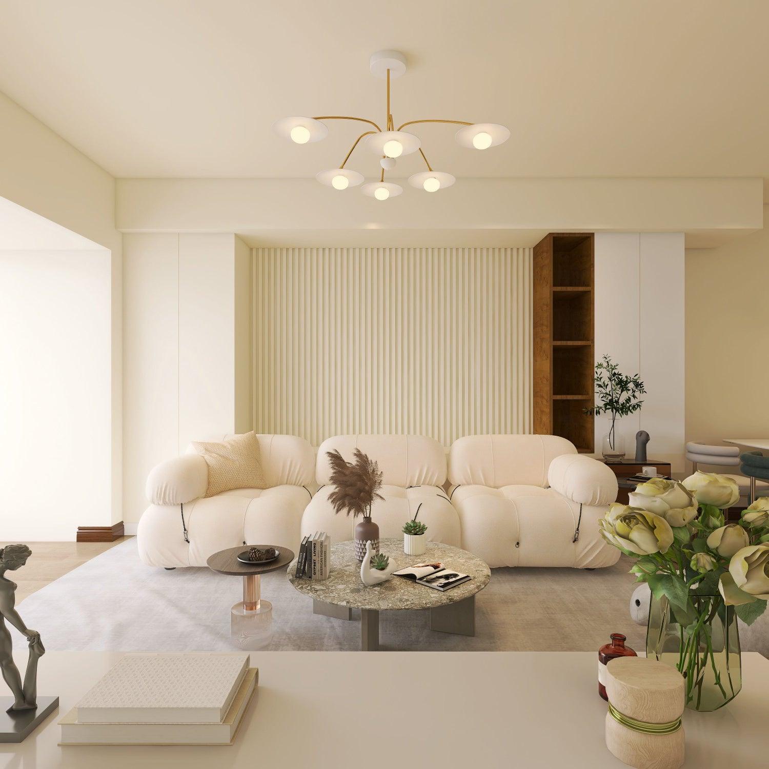 Lustra Chandelier with Art Deco-Inspired Mushroom - Letslighting