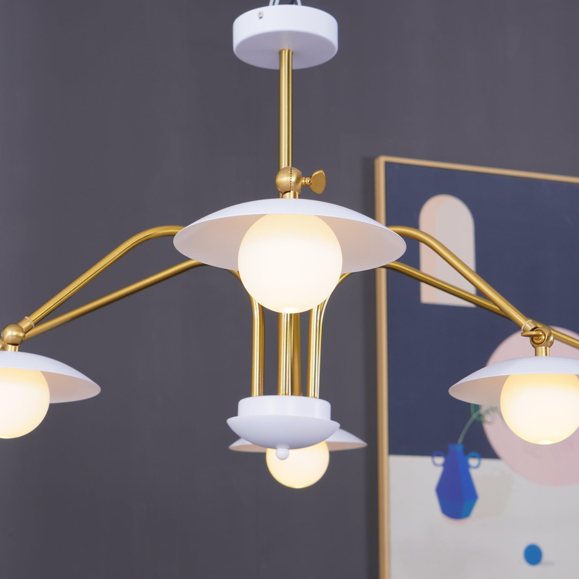 Lustra Chandelier with Art Deco-Inspired Mushroom - Letslighting
