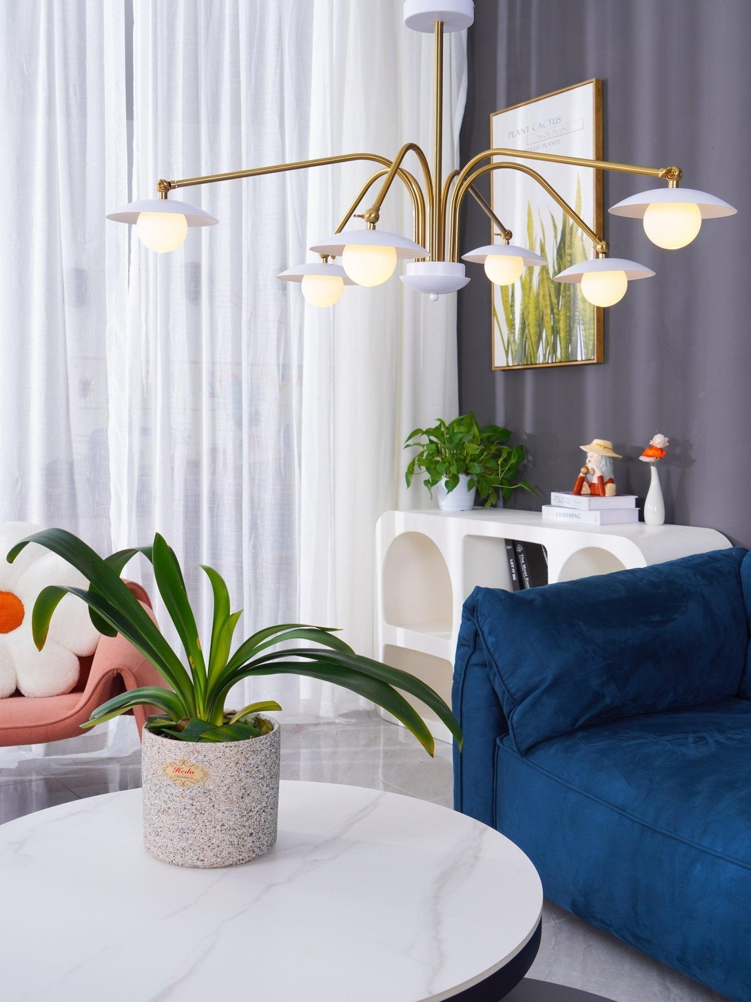 Lustra Chandelier with Art Deco-Inspired Mushroom - Letslighting