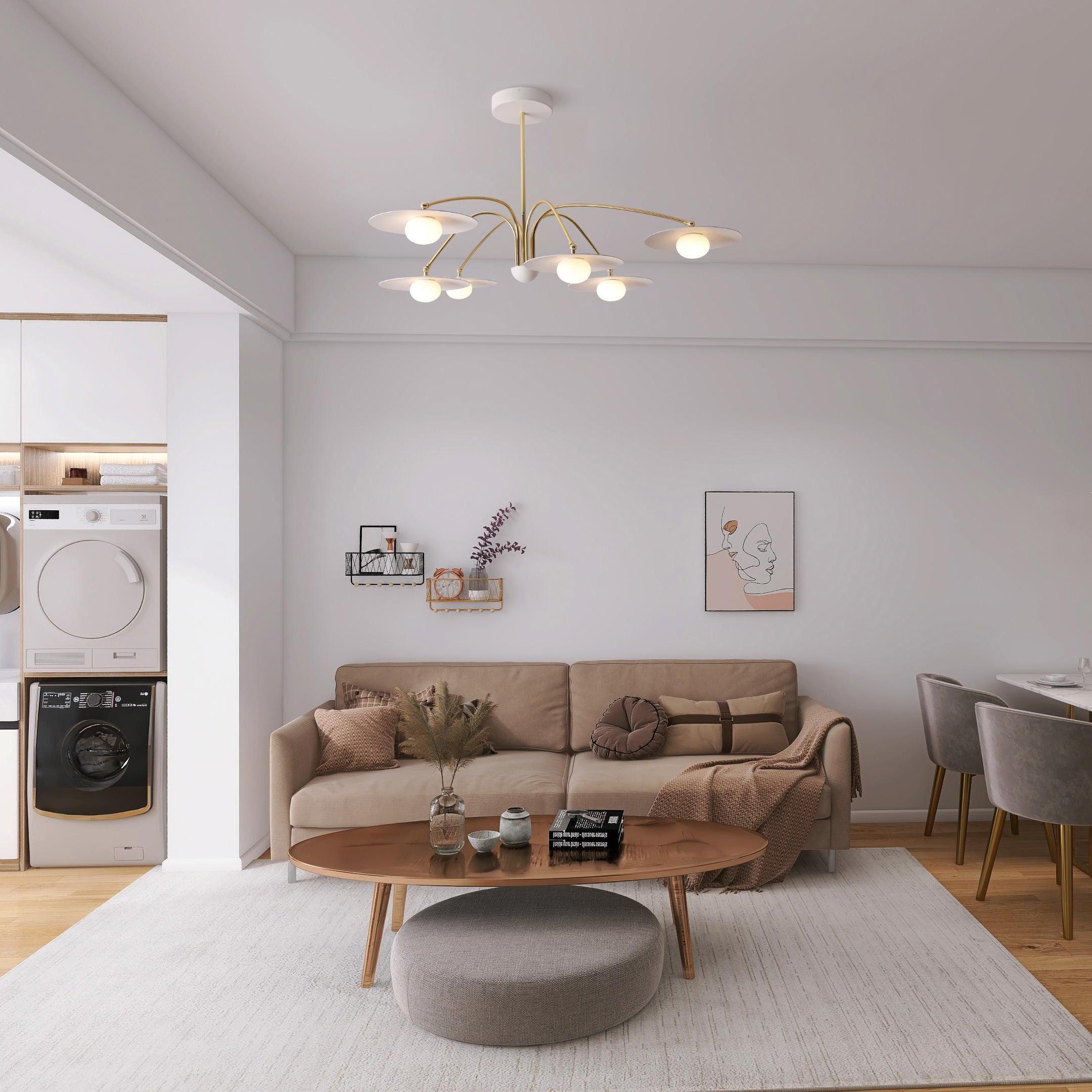 Lustra Chandelier with Art Deco-Inspired Mushroom - Letslighting