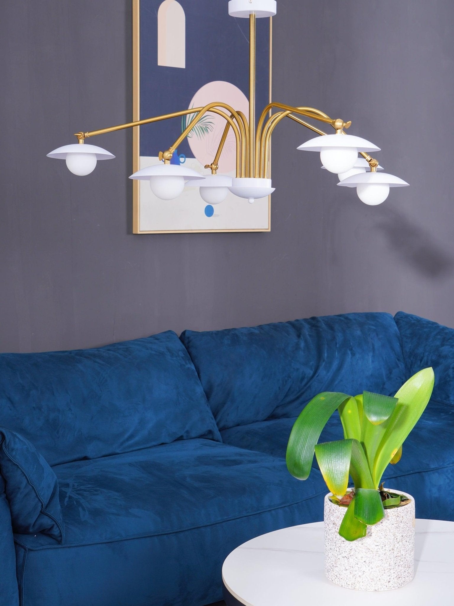 Lustra Chandelier with Art Deco-Inspired Mushroom - Letslighting
