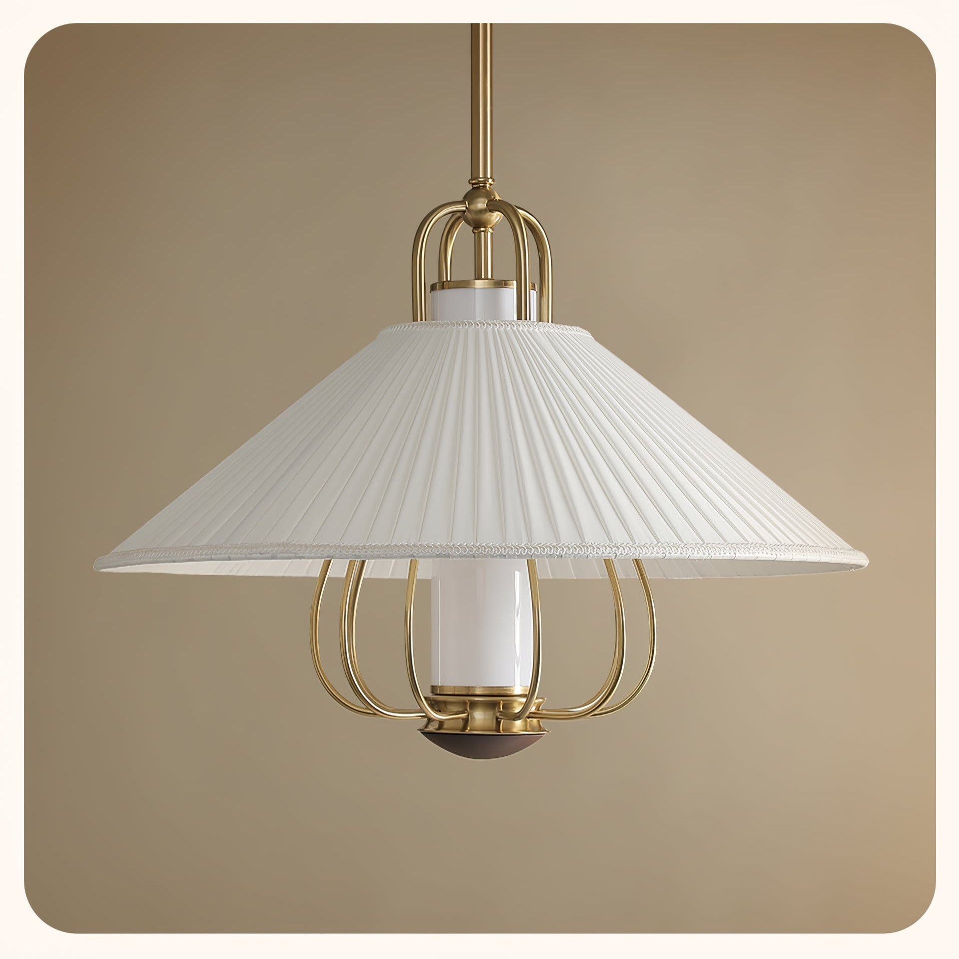 Lustra Pendant Light Fabric Gold LED Dining - Letslighting