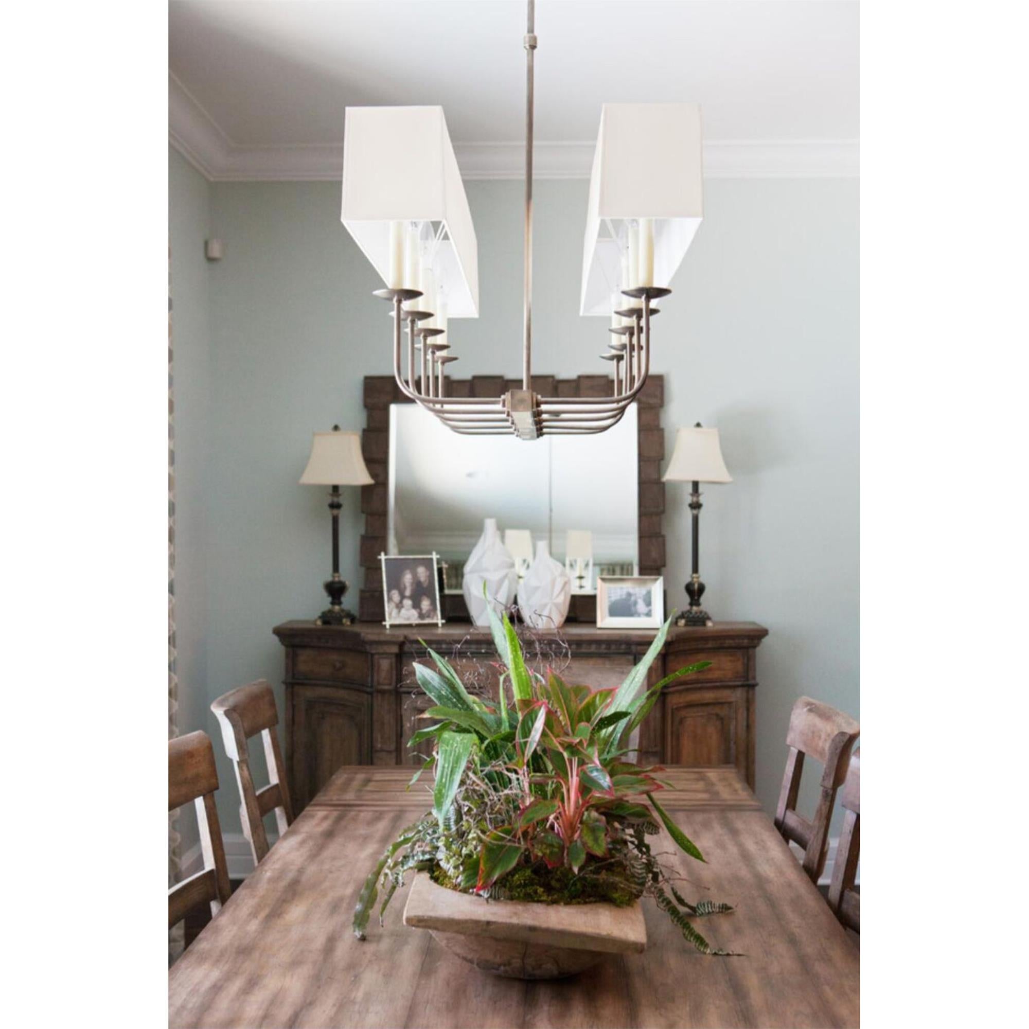 Beacon Modern Minimalist Linear Brass Fabric Chandelier - Letslighting