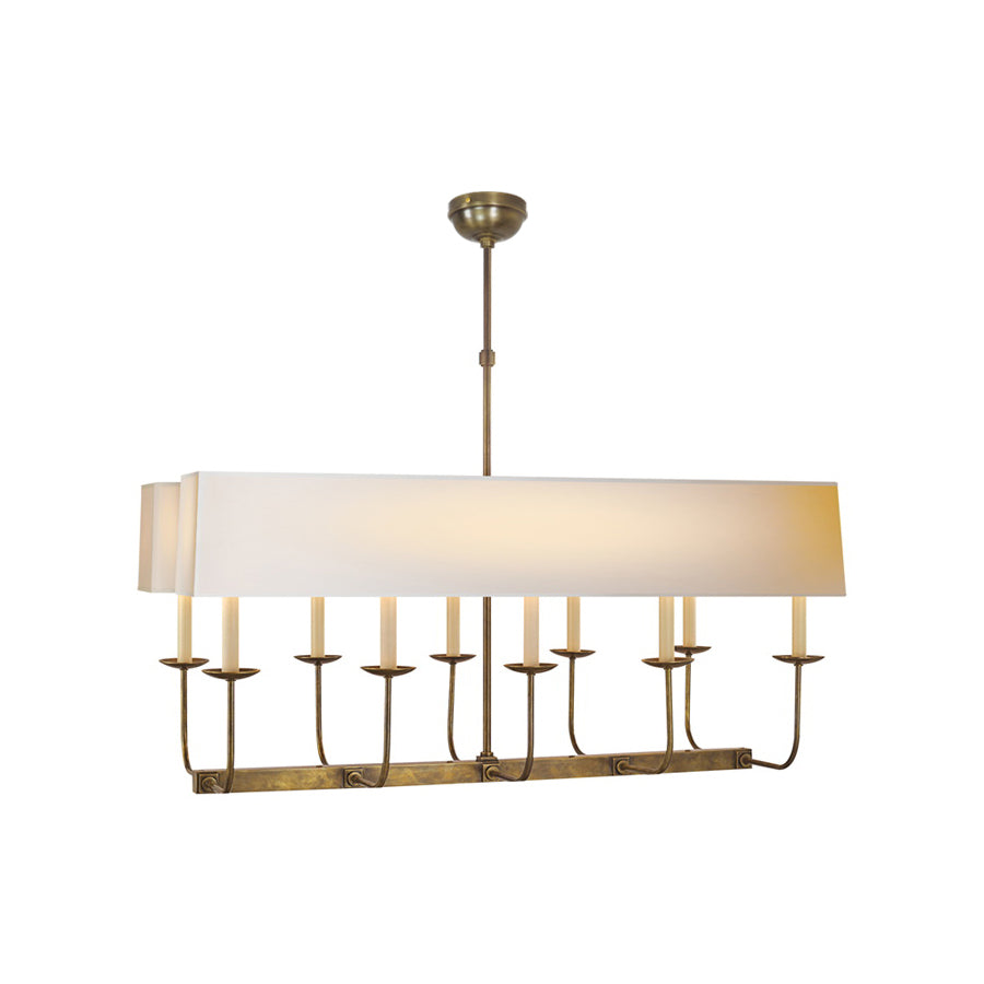 Beacon Modern Minimalist Linear Brass Fabric Chandelier - Letslighting