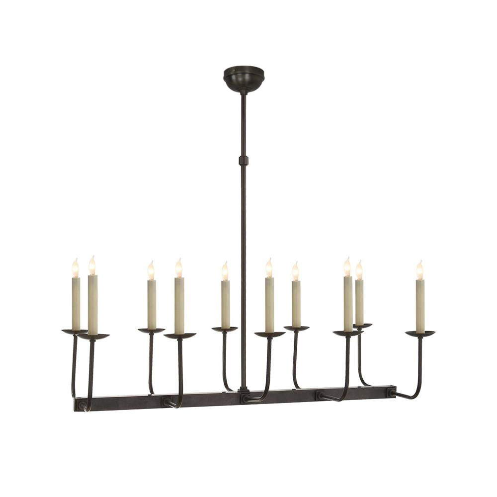 Beacon Modern Minimalist Linear Brass Fabric Chandelier - Letslighting