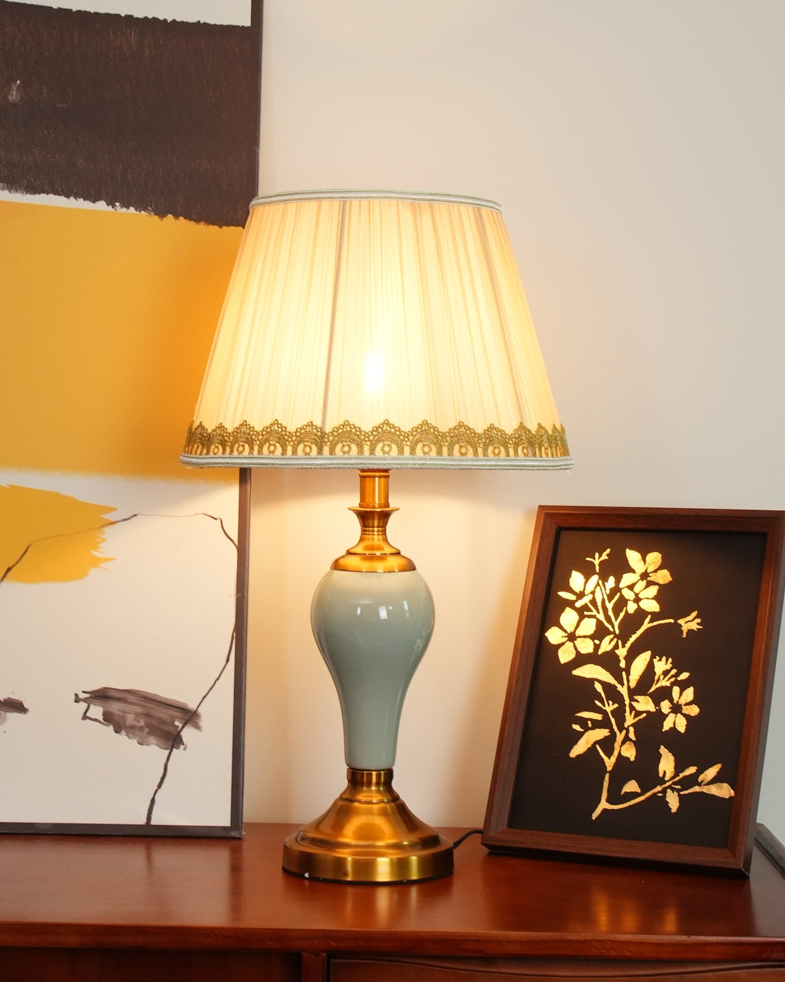 Mirova Ceramic Fabric Table Lamp - Letslighting