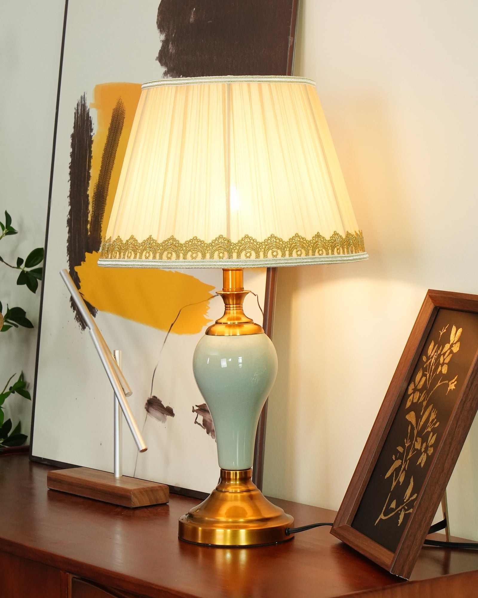 Mirova Ceramic Fabric Table Lamp - Letslighting
