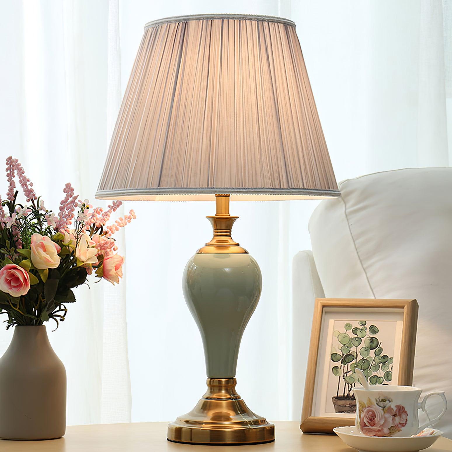 Mirova Ceramic Fabric Table Lamp - Letslighting