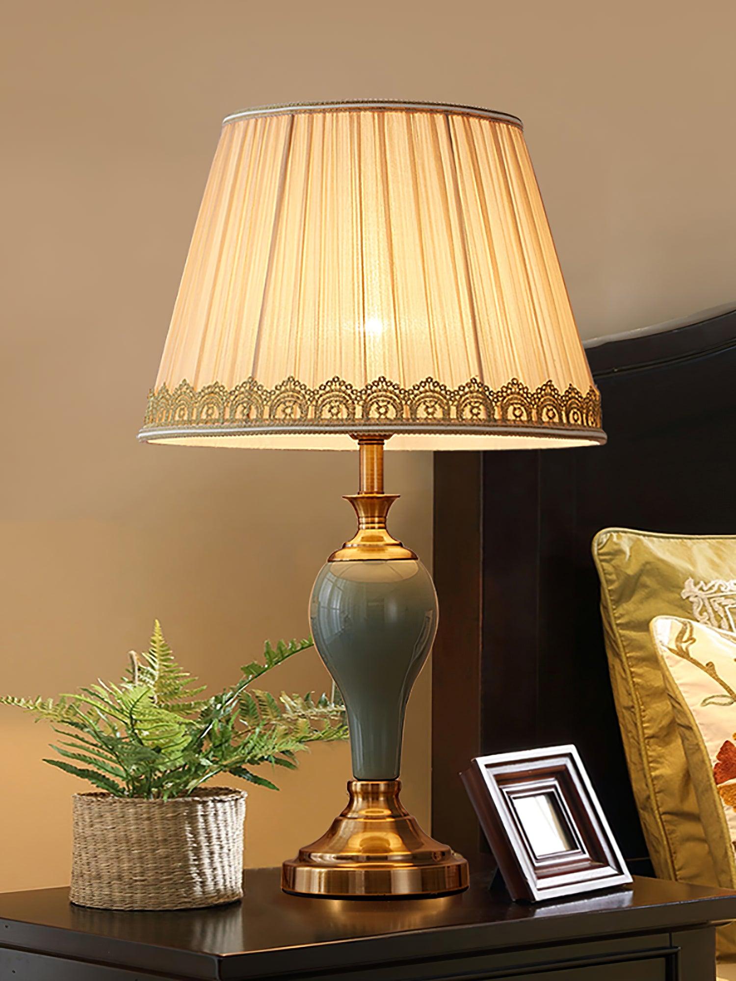 Mirova Ceramic Fabric Table Lamp - Letslighting