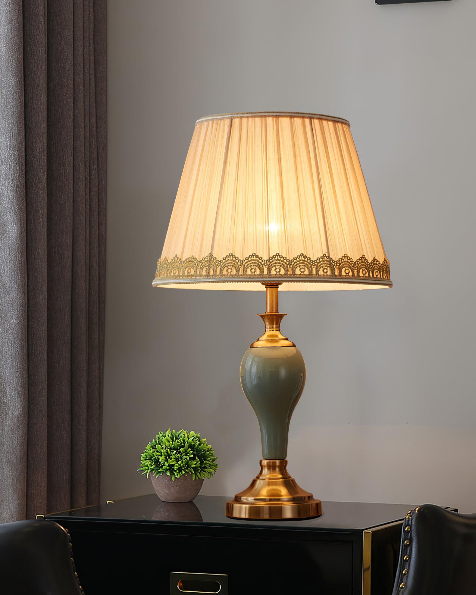 Mirova Ceramic Fabric Table Lamp - Letslighting