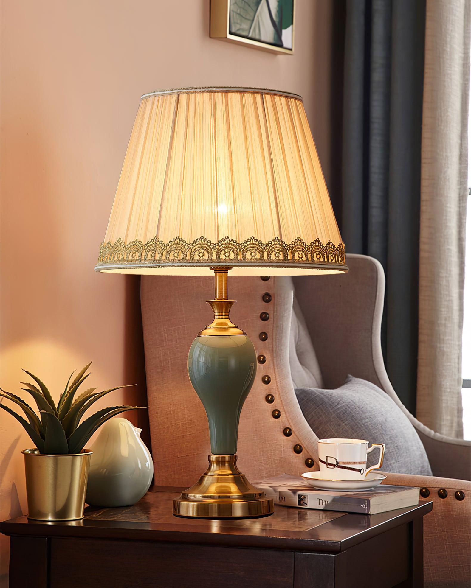 Mirova Ceramic Fabric Table Lamp - Letslighting