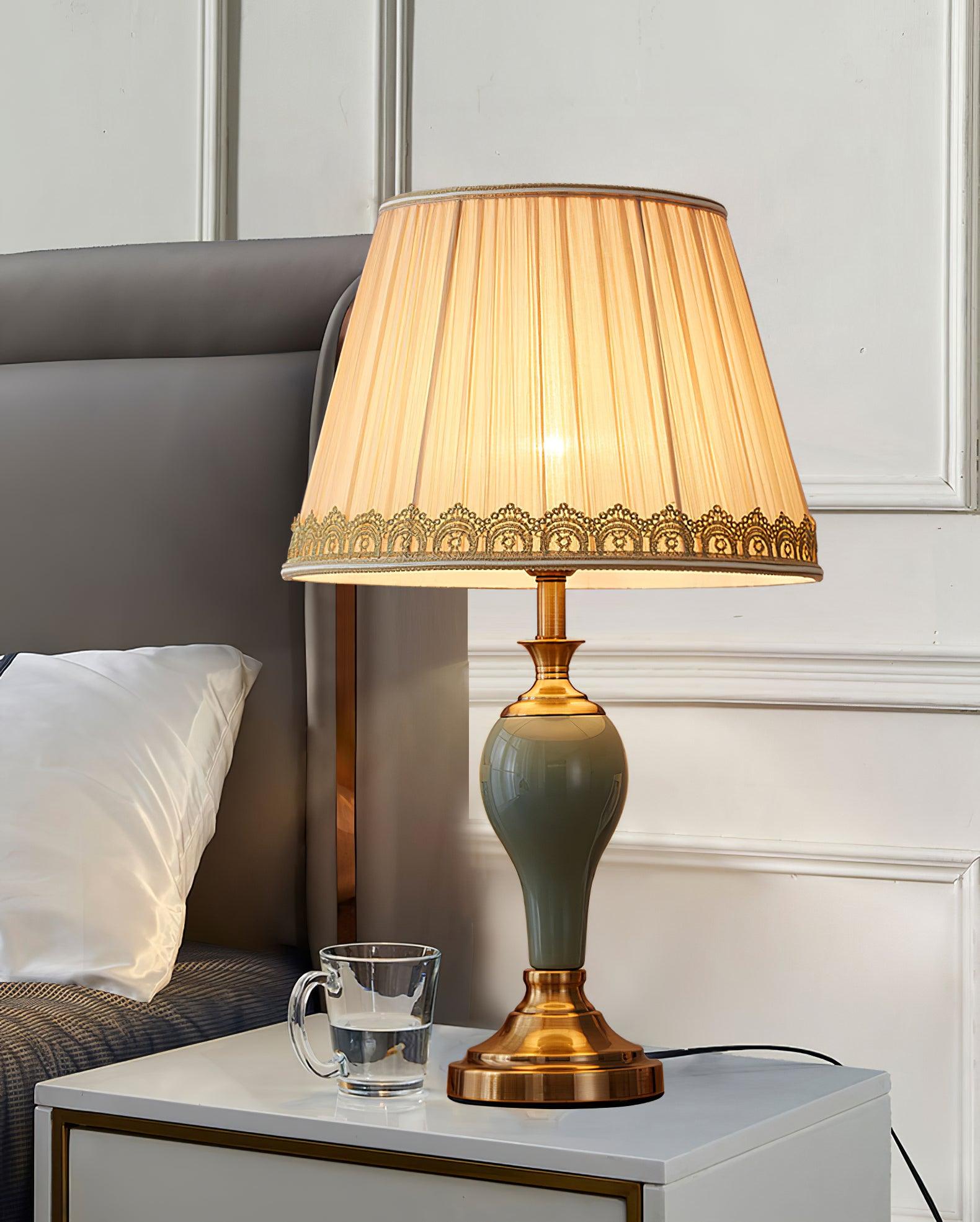 Mirova Ceramic Fabric Table Lamp - Letslighting