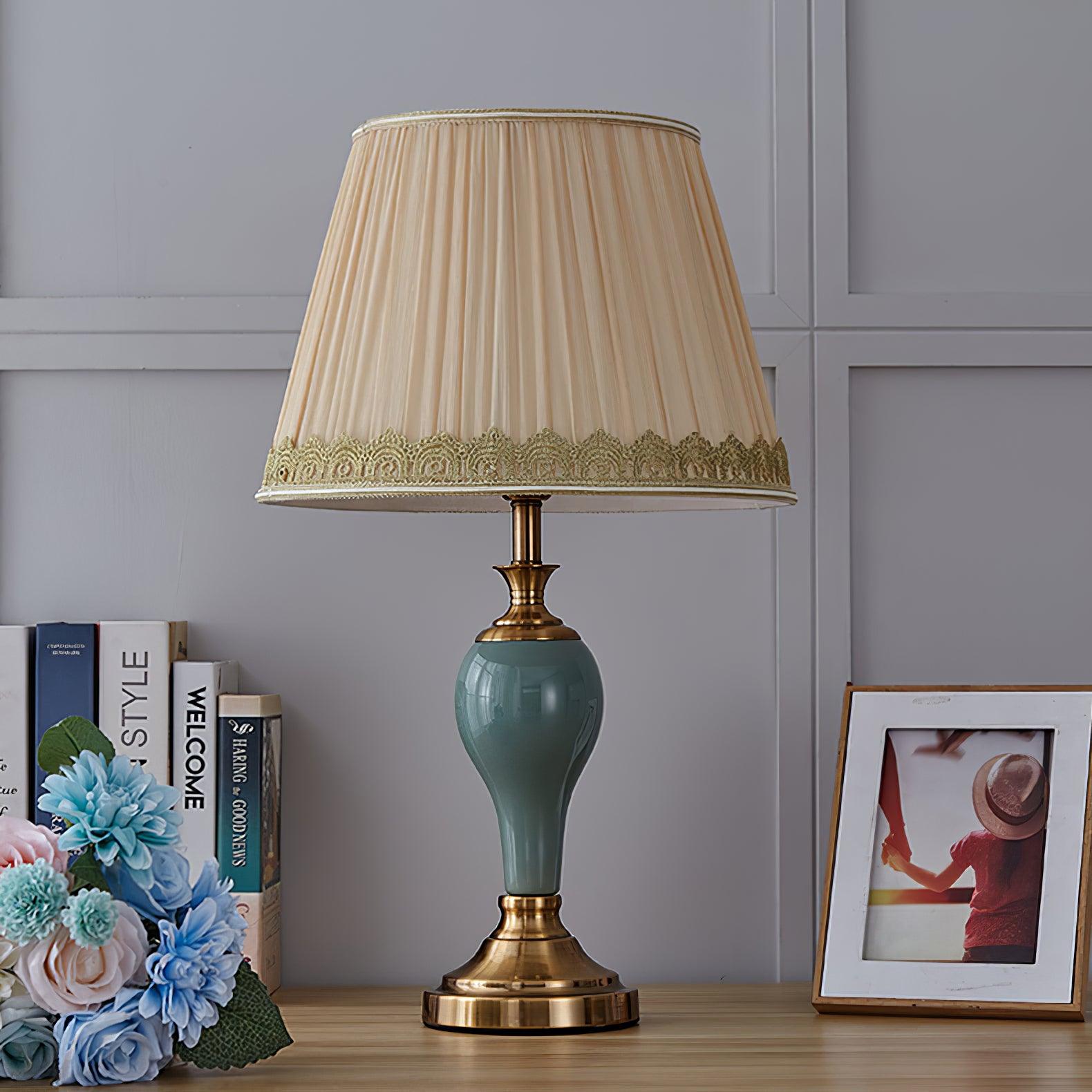 Mirova Ceramic Fabric Table Lamp - Letslighting