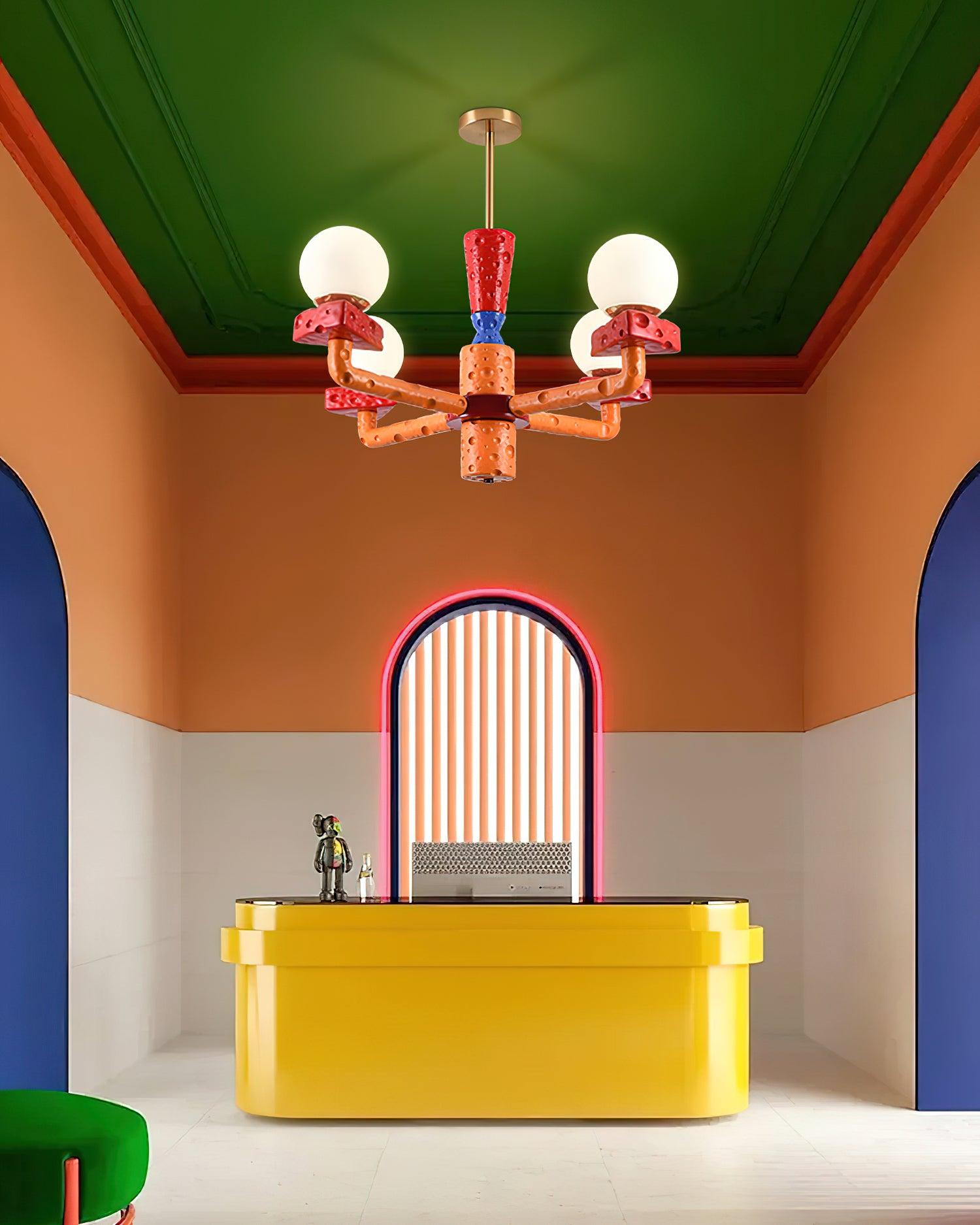 Cheese Chandelier Colorful Playful - Letslighting