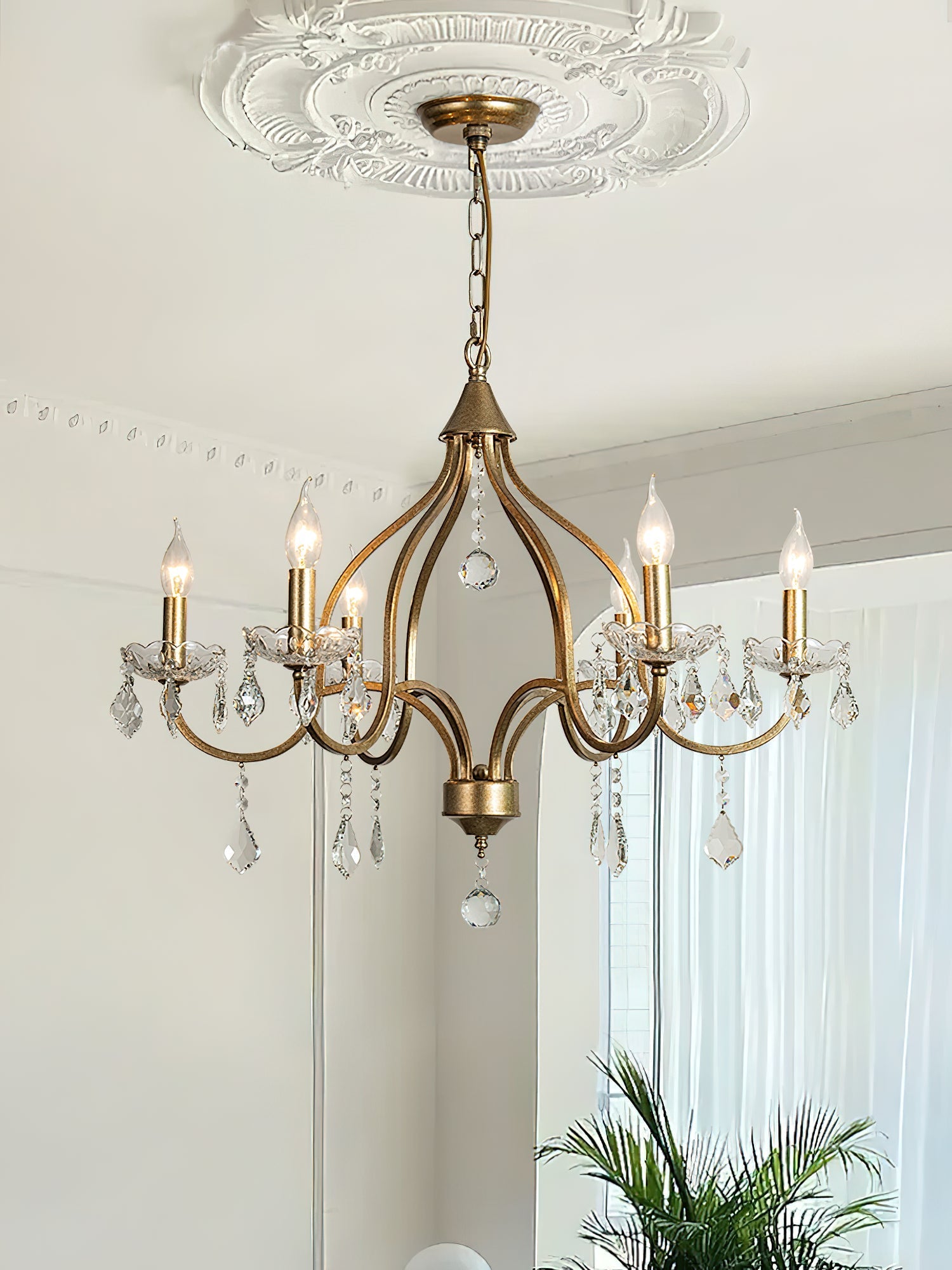 Breathe Luxury Vintage Brass Crystal Chandelier - Letslighting