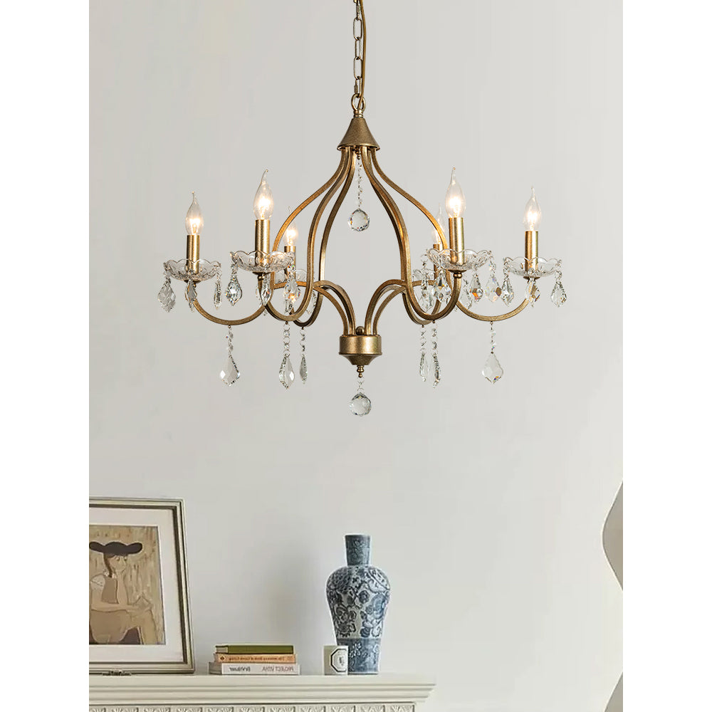 Breathe Luxury Vintage Brass Crystal Chandelier - Letslighting
