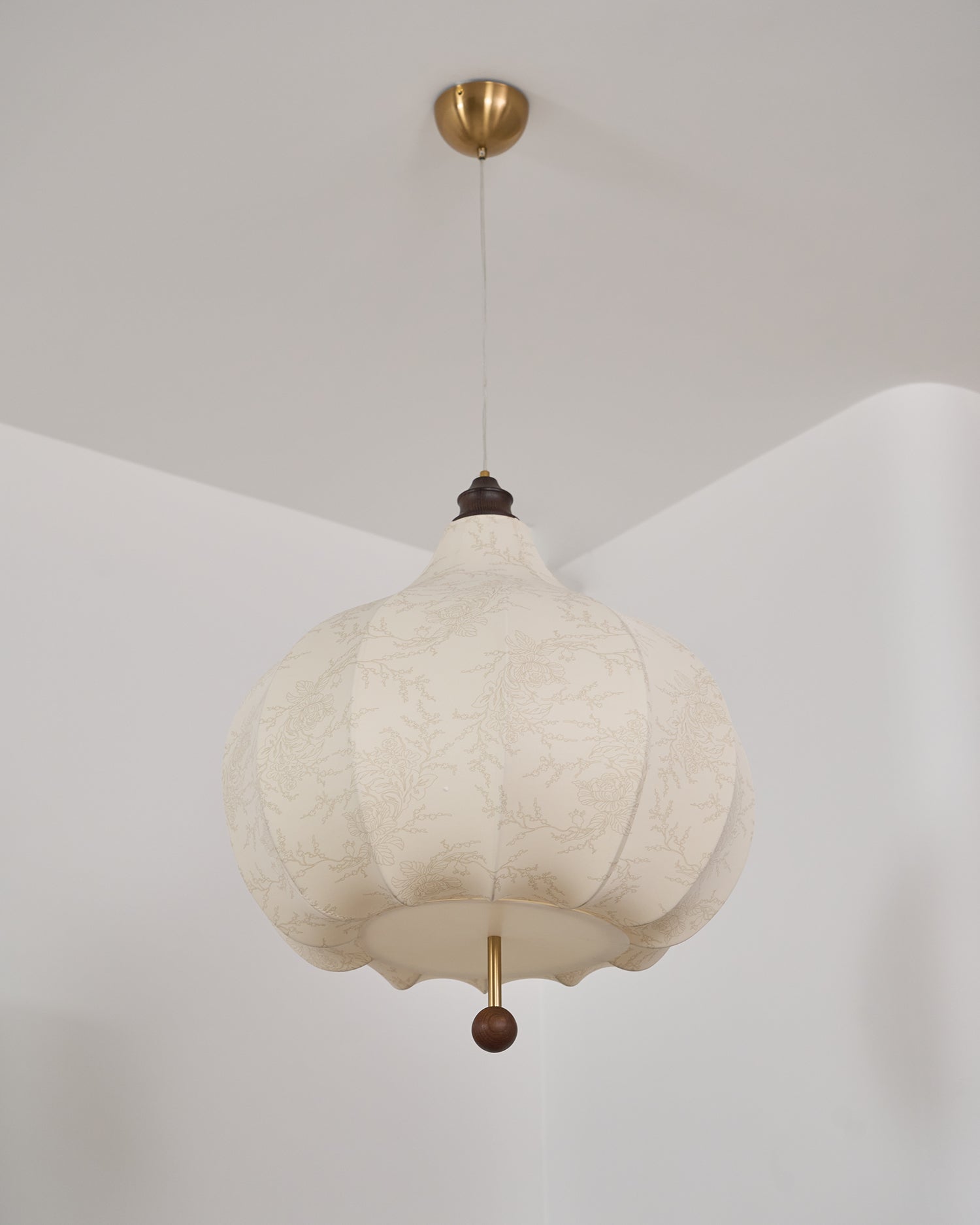 Orbitio Fabric Wood Pendant Light - Letslighting