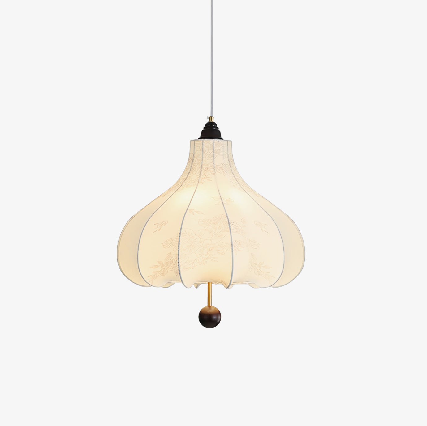 Orbitio Fabric Wood Pendant Light - Letslighting
