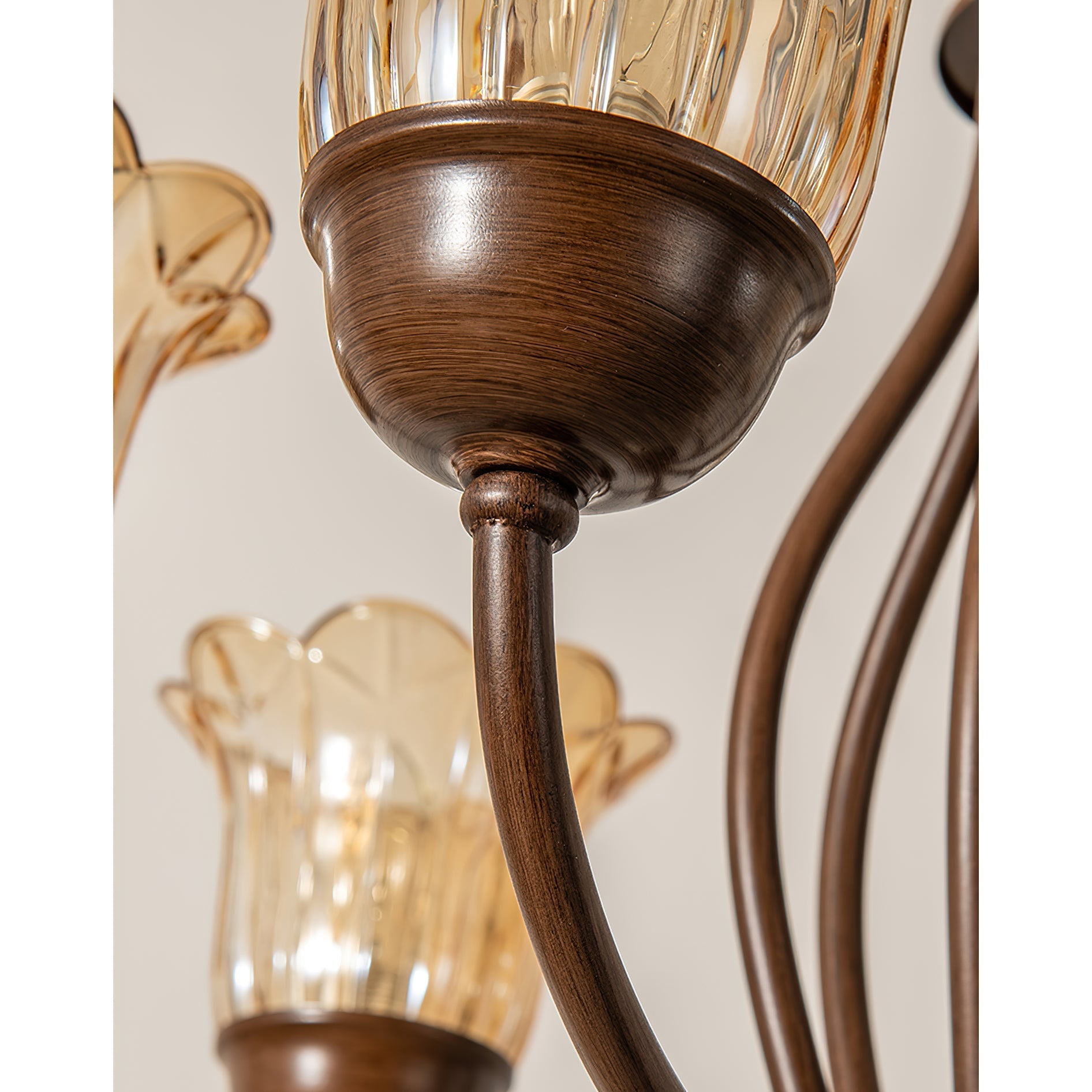 Brume Vintage Industrial Amber Glass Chandelier - Letslighting