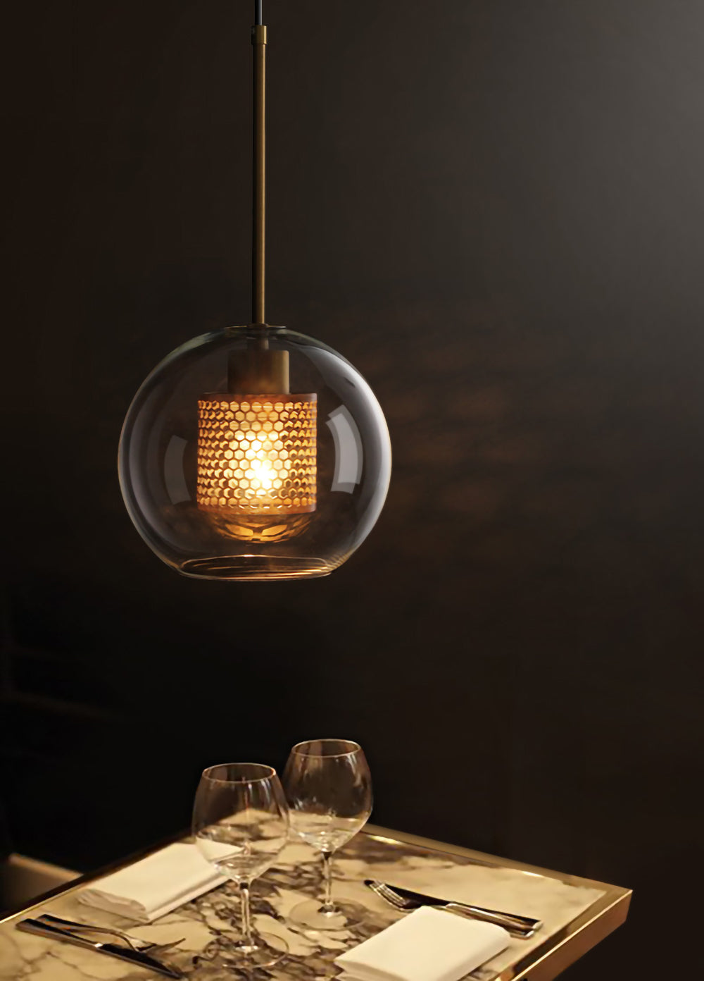 Lustra Pendant Lamp Chiswick Glass for Living Room - Letslighting