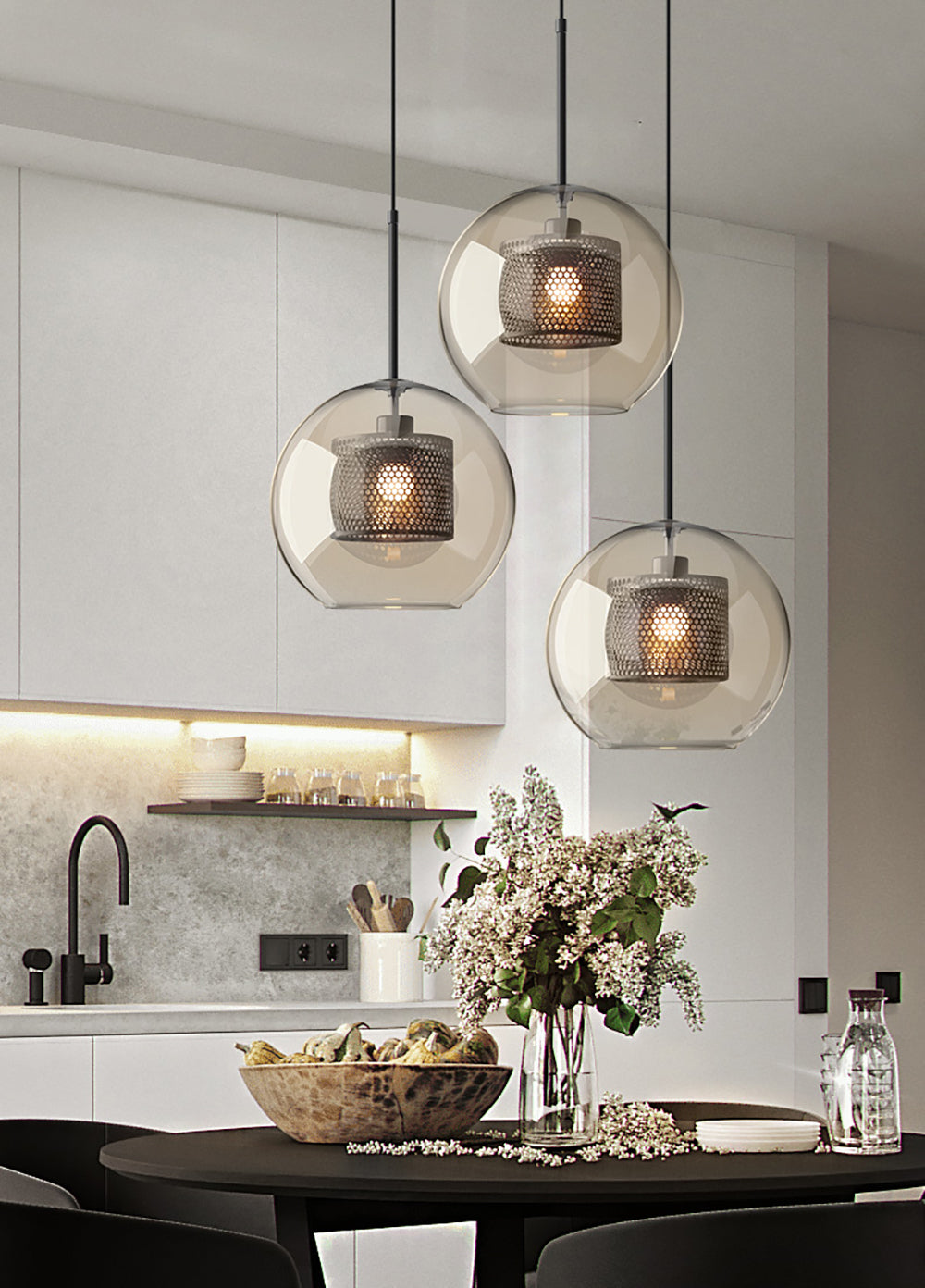 Lustra Pendant Lamp Chiswick Glass for Living Room - Letslighting