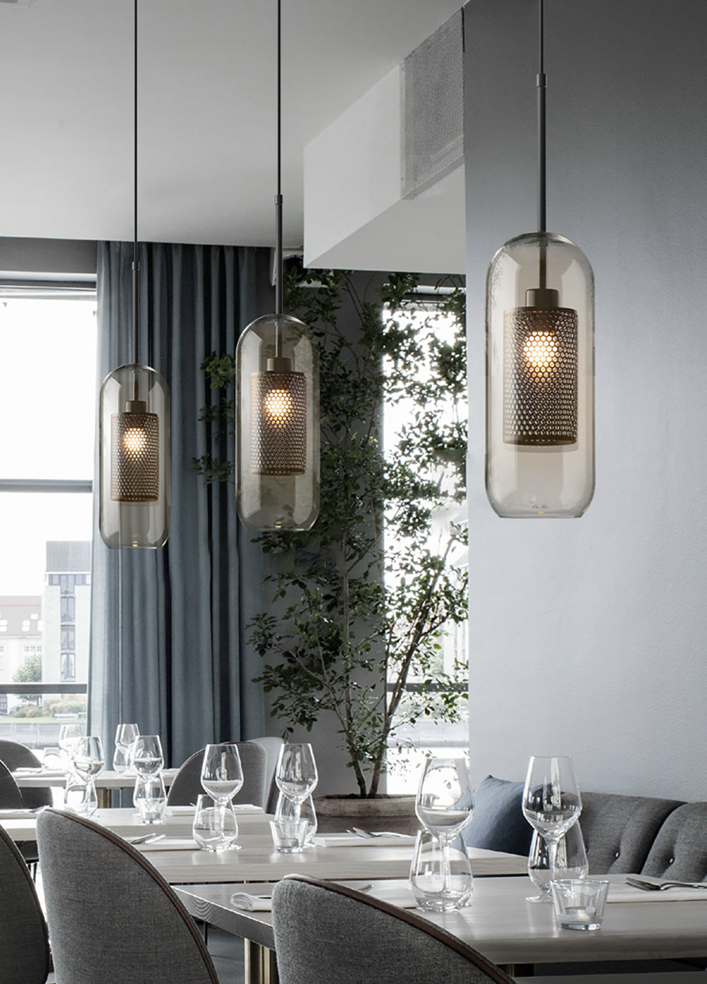 Lustra Pendant Lamp Chiswick Glass for Living Room - Letslighting
