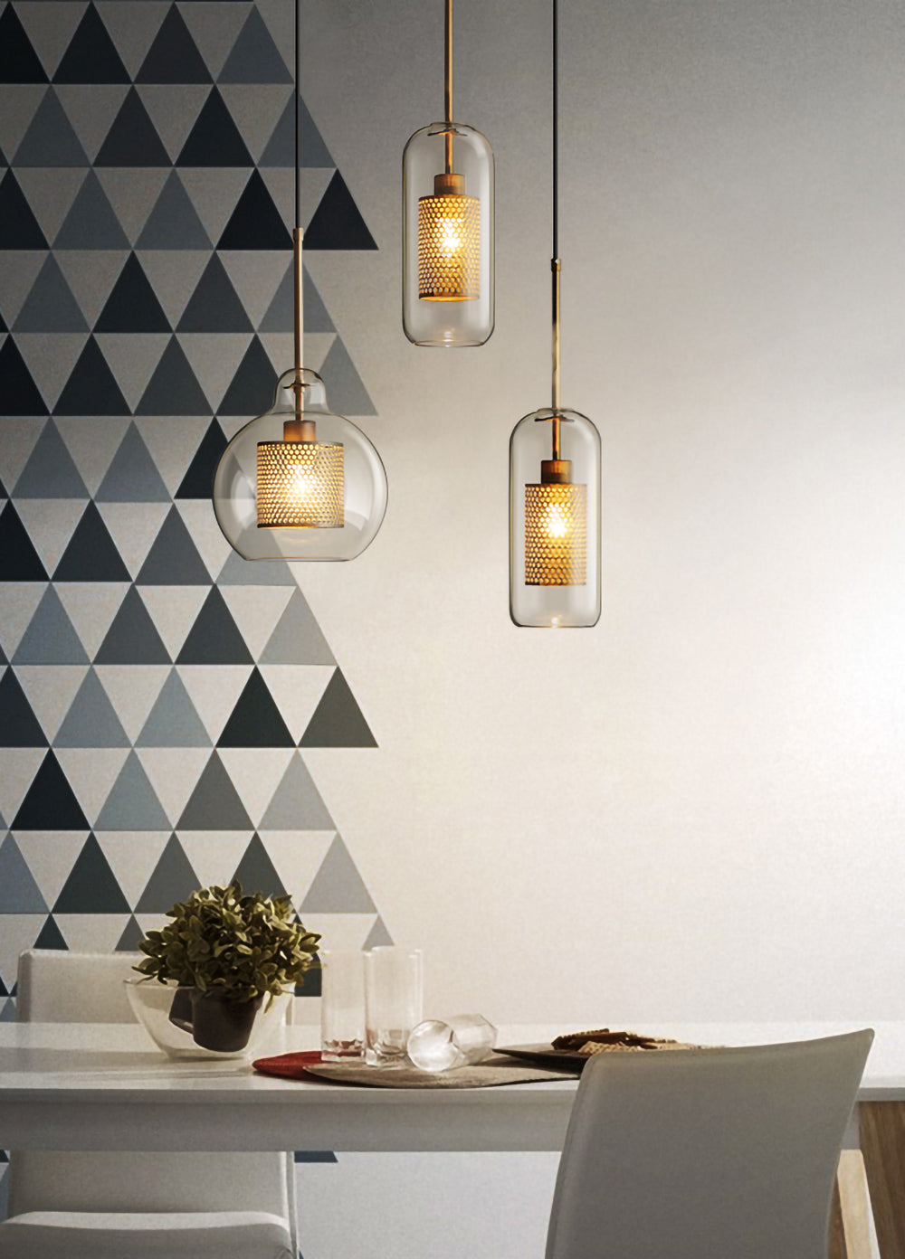Lustra Pendant Lamp Chiswick Glass for Living Room - Letslighting