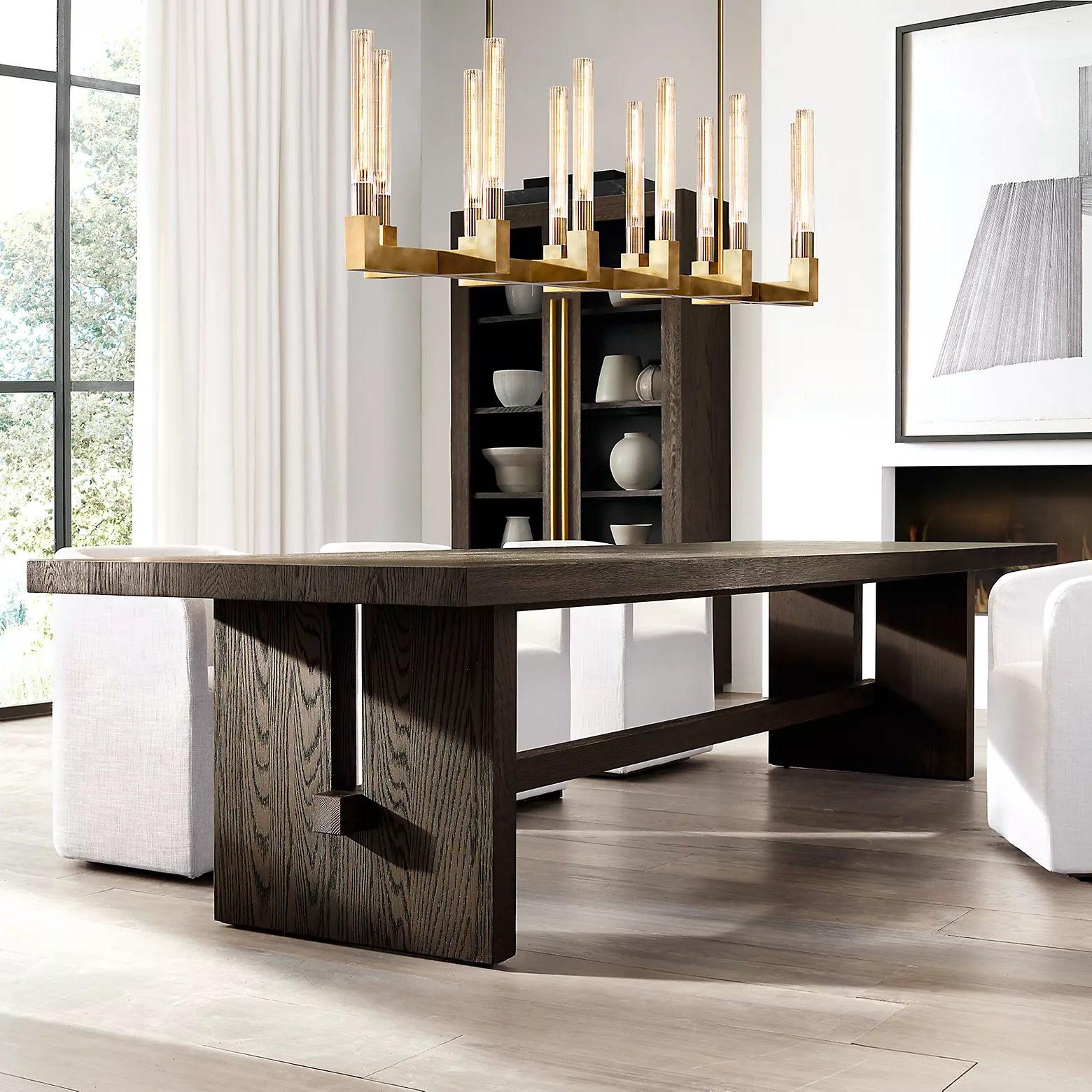 Brass rectangular glass chandeliers - Letslighting