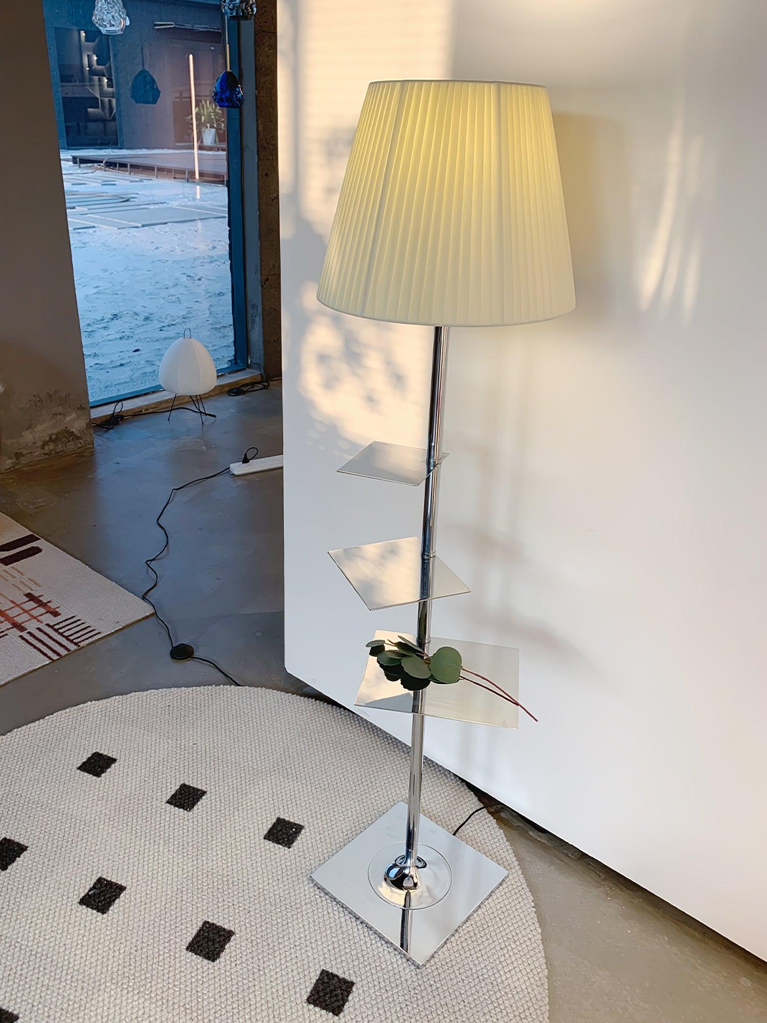 Chrome Prism Side Table Floor Lamp - Blowlighting