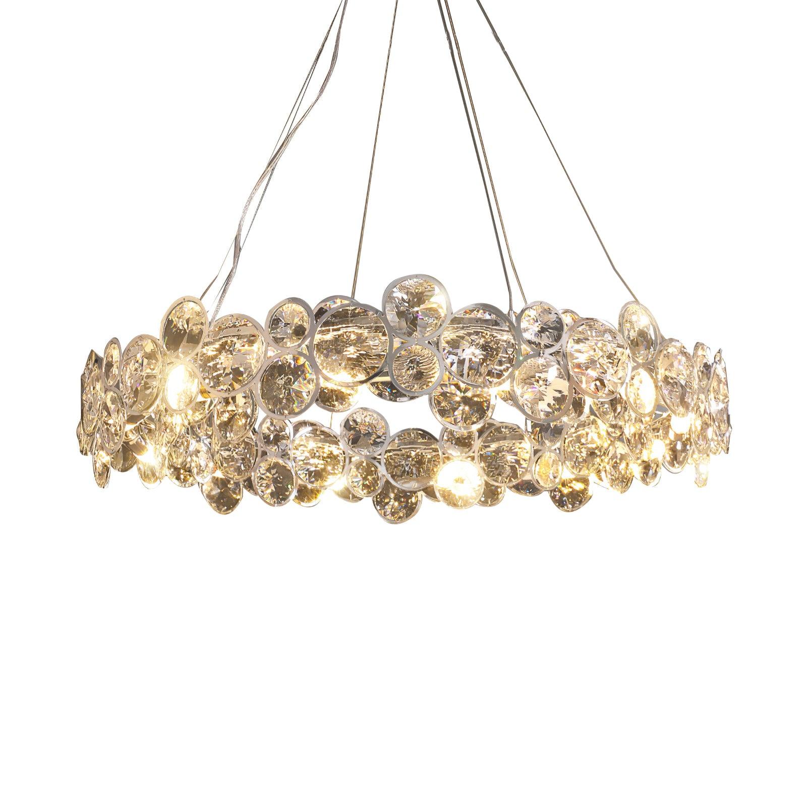 Cuthaiel Postmodern Luxury Round Chrome Crystal Chandelier - Letslighting