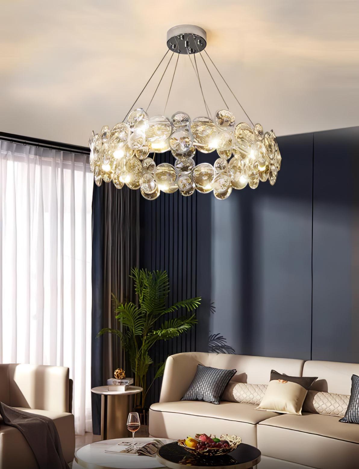Cuthaiel Postmodern Luxury Round Chrome Crystal Chandelier - Letslighting