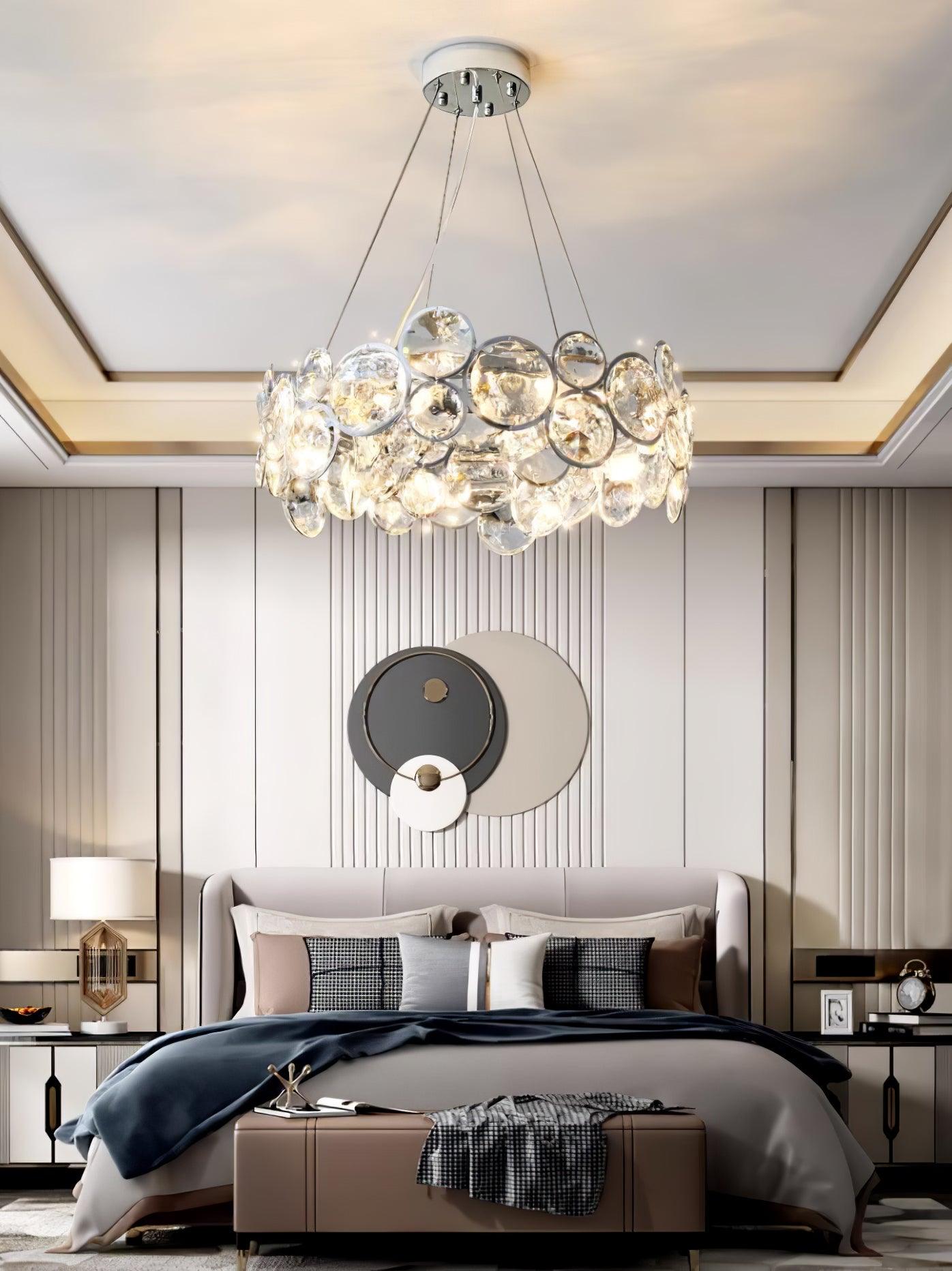 Cuthaiel Postmodern Luxury Round Chrome Crystal Chandelier - Letslighting