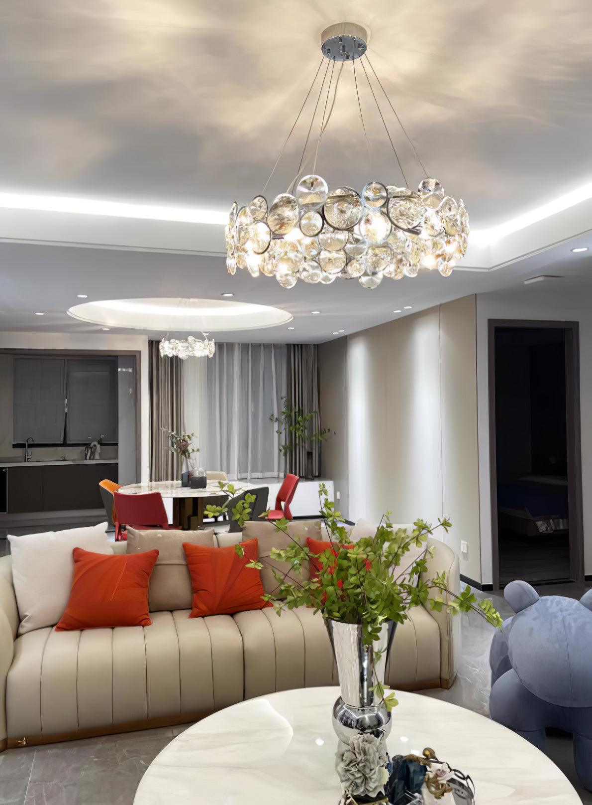 Cuthaiel Postmodern Luxury Round Chrome Crystal Chandelier - Letslighting