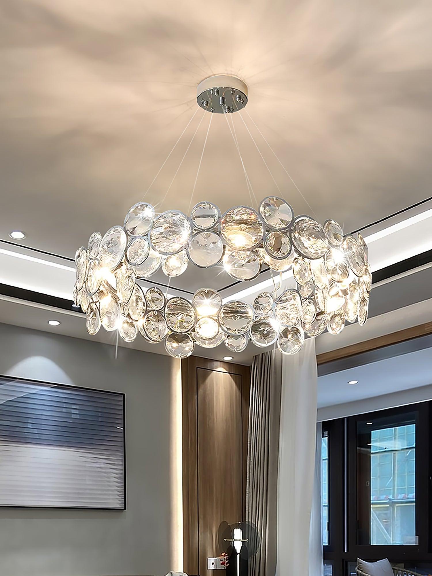 Cuthaiel Postmodern Luxury Round Chrome Crystal Chandelier - Letslighting