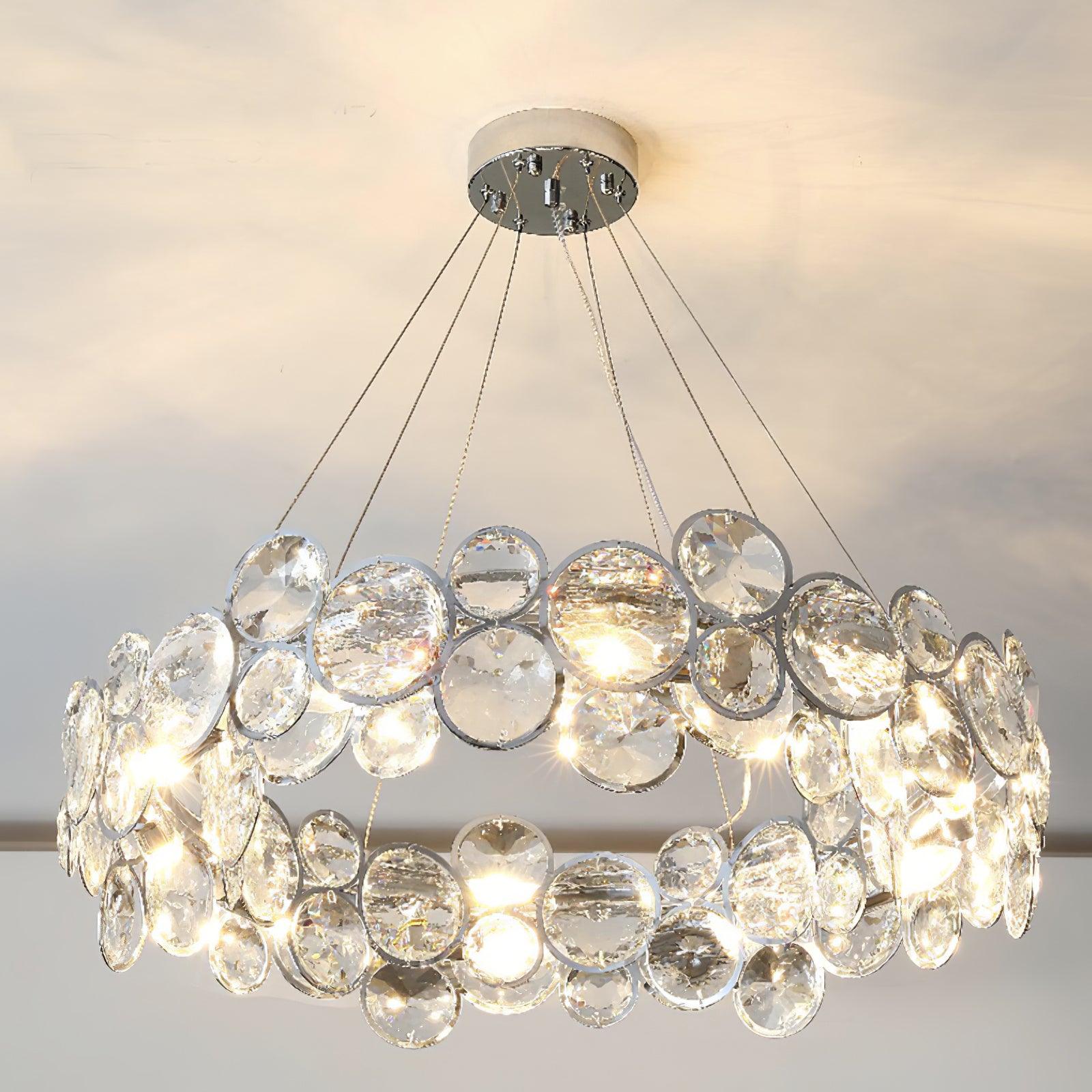 Cuthaiel Postmodern Luxury Round Chrome Crystal Chandelier - Letslighting