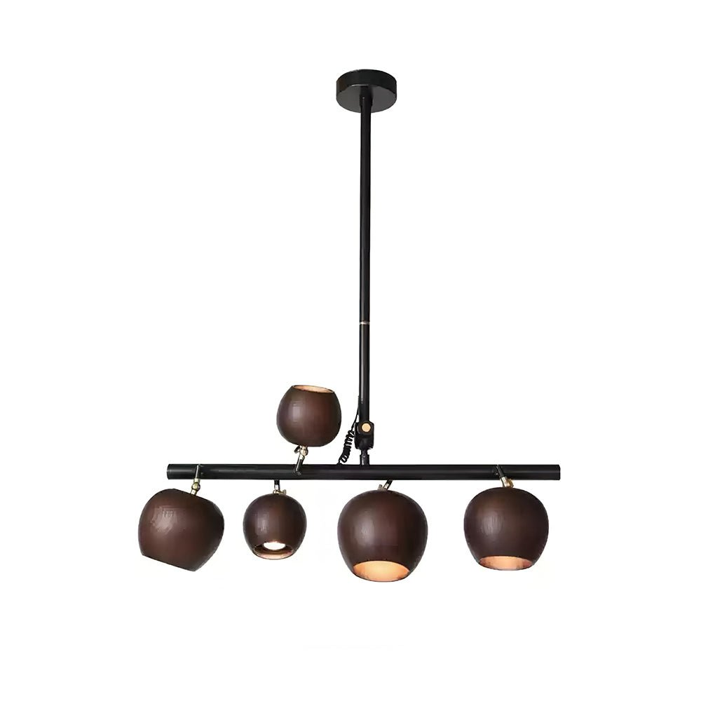 Avelira Rustic Wood Globe Linear Pendant Light - Letslighting