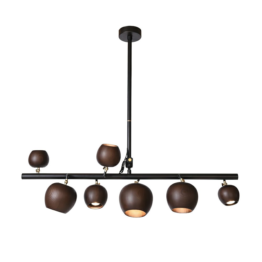 Avelira Rustic Wood Globe Linear Pendant Light - Letslighting