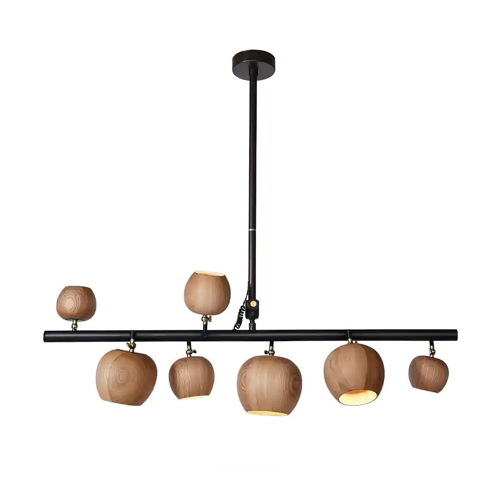 Avelira Rustic Wood Globe Linear Pendant Light - Letslighting
