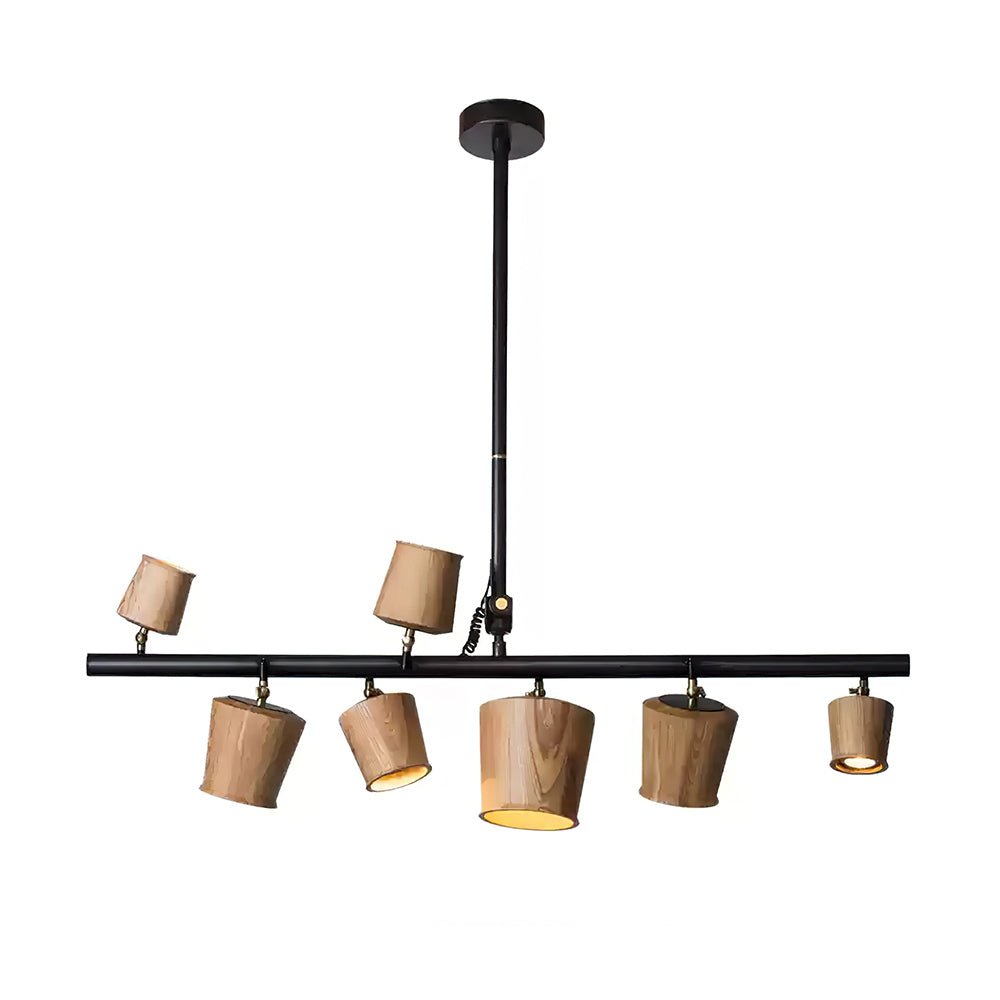 Avelira Rustic Wood Globe Linear Pendant Light - Letslighting