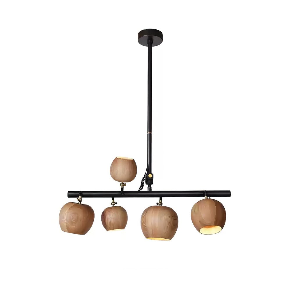 Avelira Rustic Wood Globe Linear Pendant Light - Letslighting