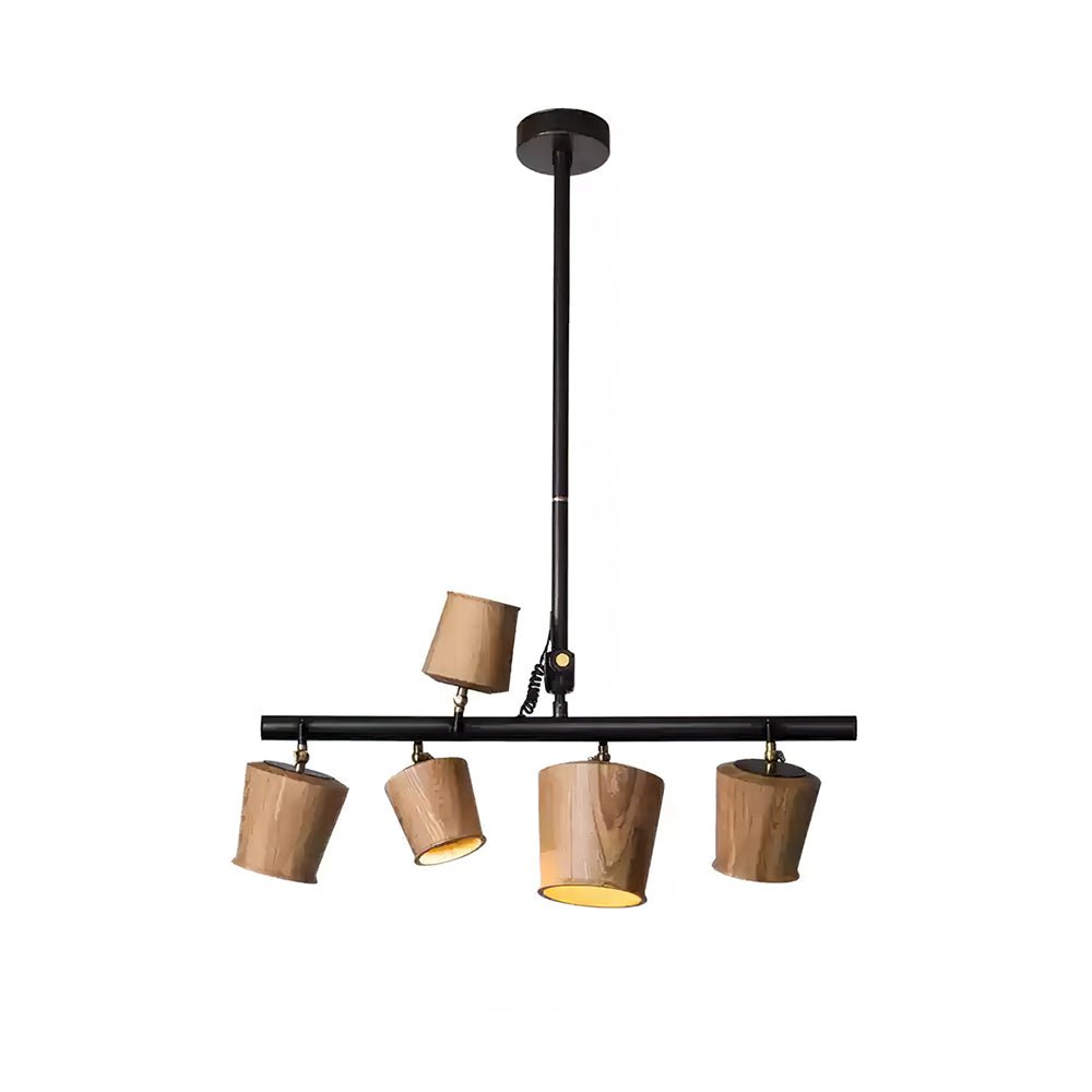 Avelira Rustic Wood Globe Linear Pendant Light - Letslighting