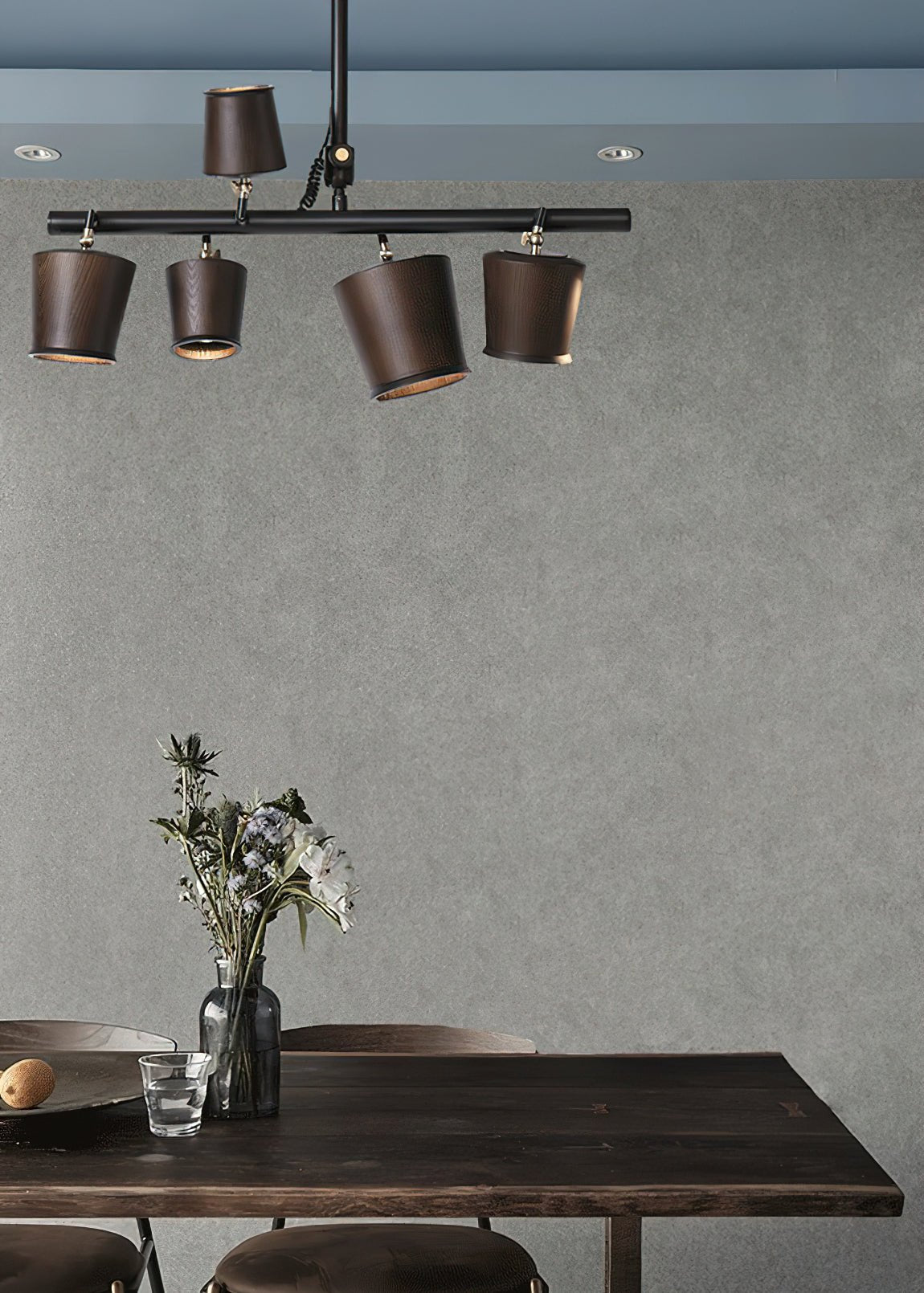 Avelira Rustic Wood Globe Linear Pendant Light - Letslighting