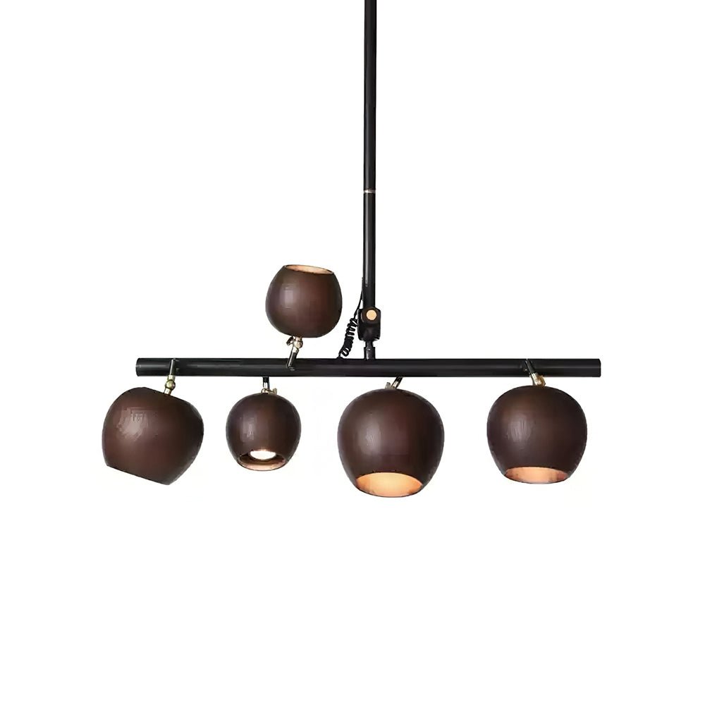 Avelira Rustic Wood Globe Linear Pendant Light - Letslighting
