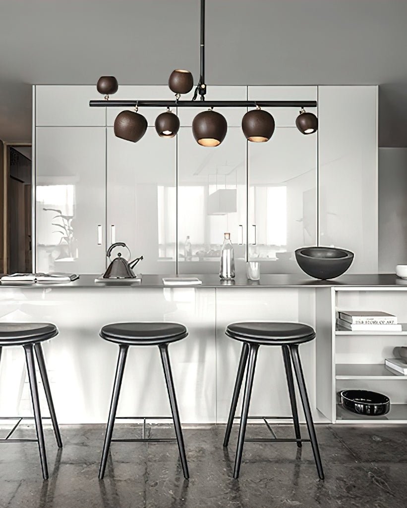Avelira Rustic Wood Globe Linear Pendant Light - Letslighting