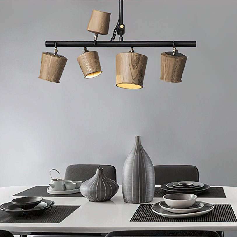 Avelira Rustic Wood Globe Linear Pendant Light - Letslighting