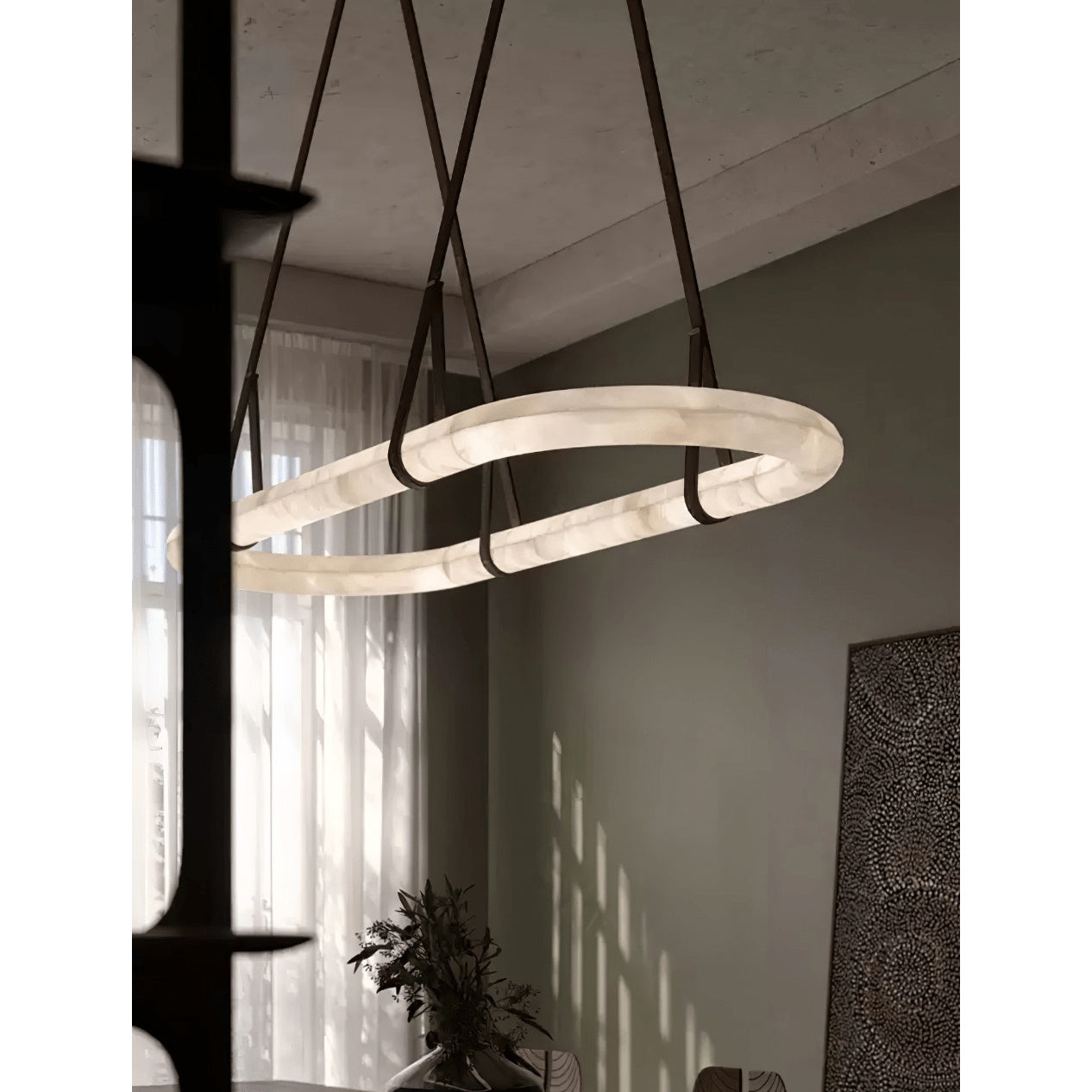 Vista Modern Minimalist Art Alabaster Chandelier - Letslighting
