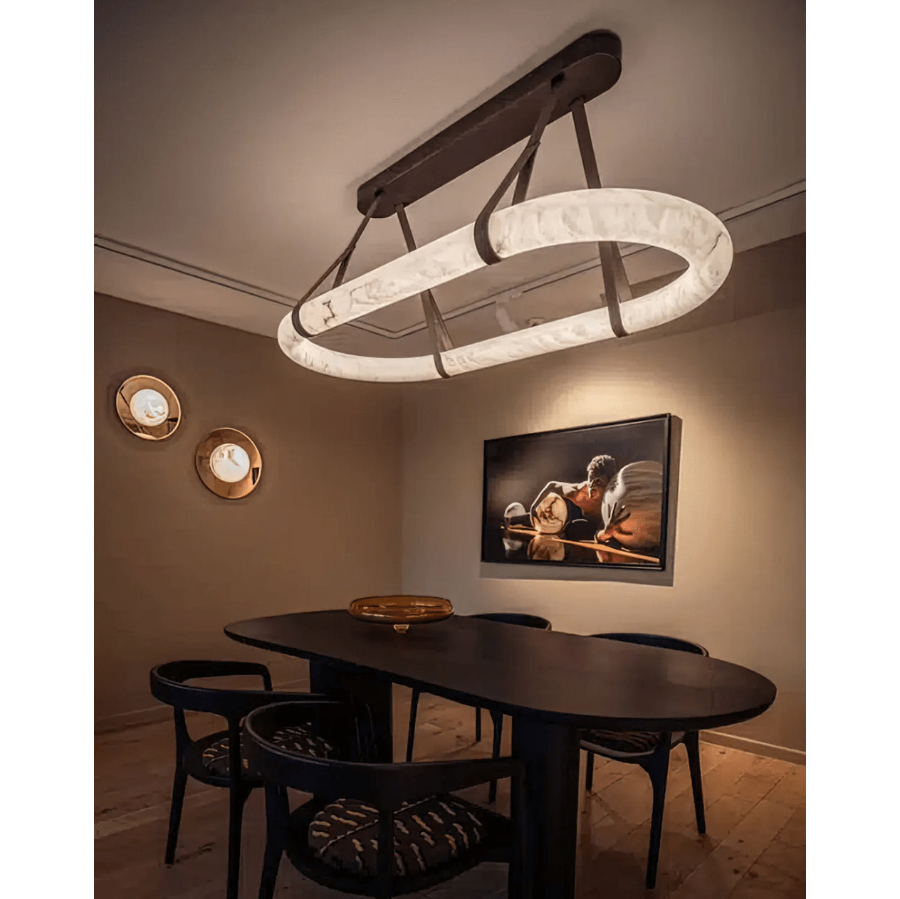 Vista Modern Minimalist Art Alabaster Chandelier - Letslighting