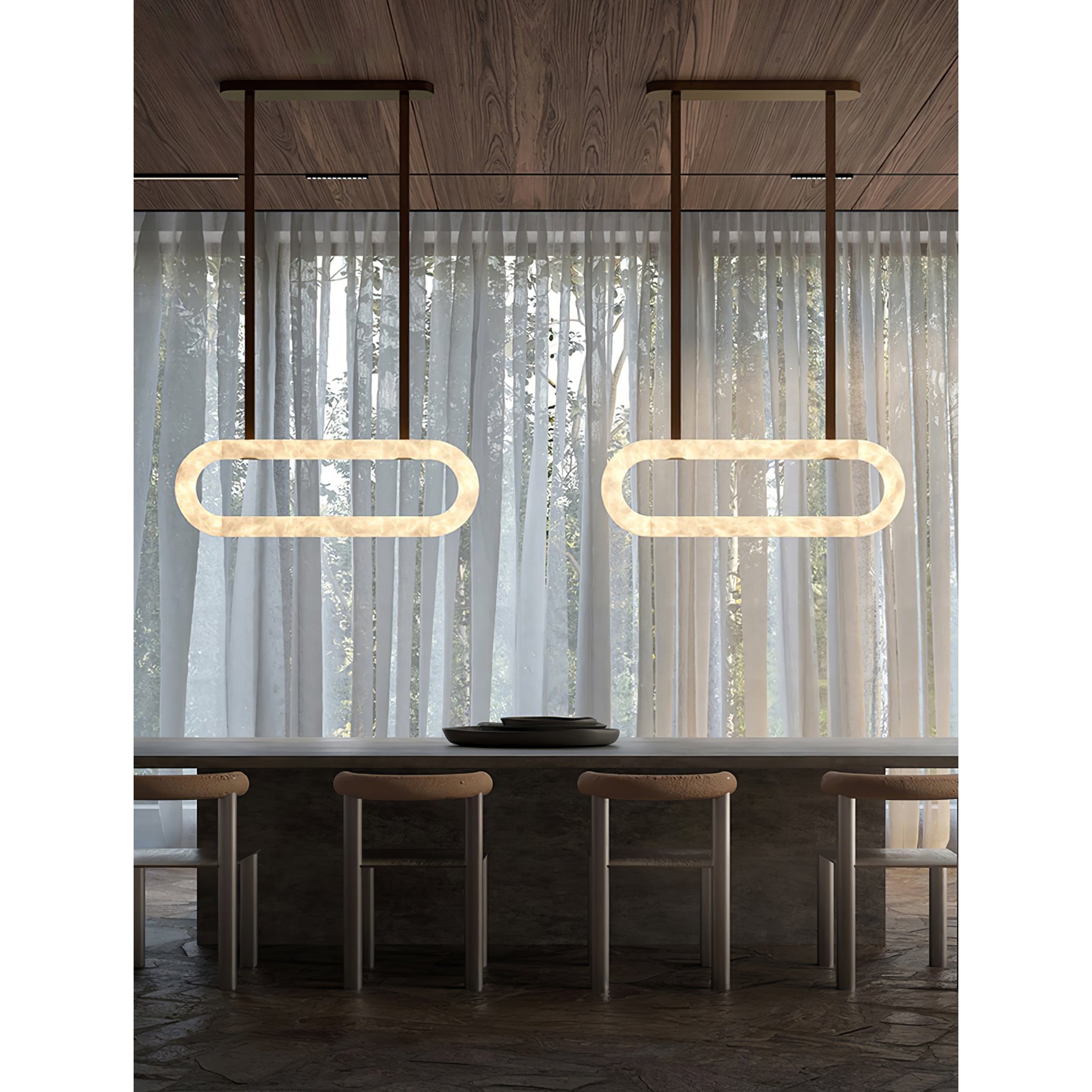 Vista Modern Minimalist Art Alabaster Chandelier - Letslighting