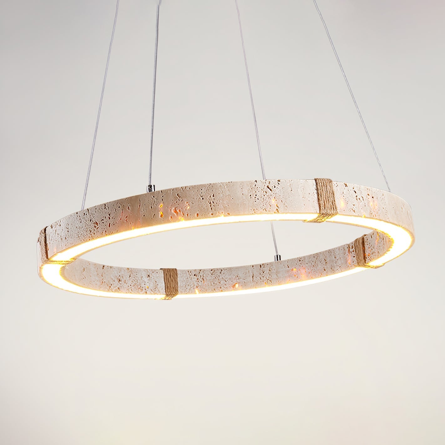 Ritta Ring  Travertine Pendant Light
