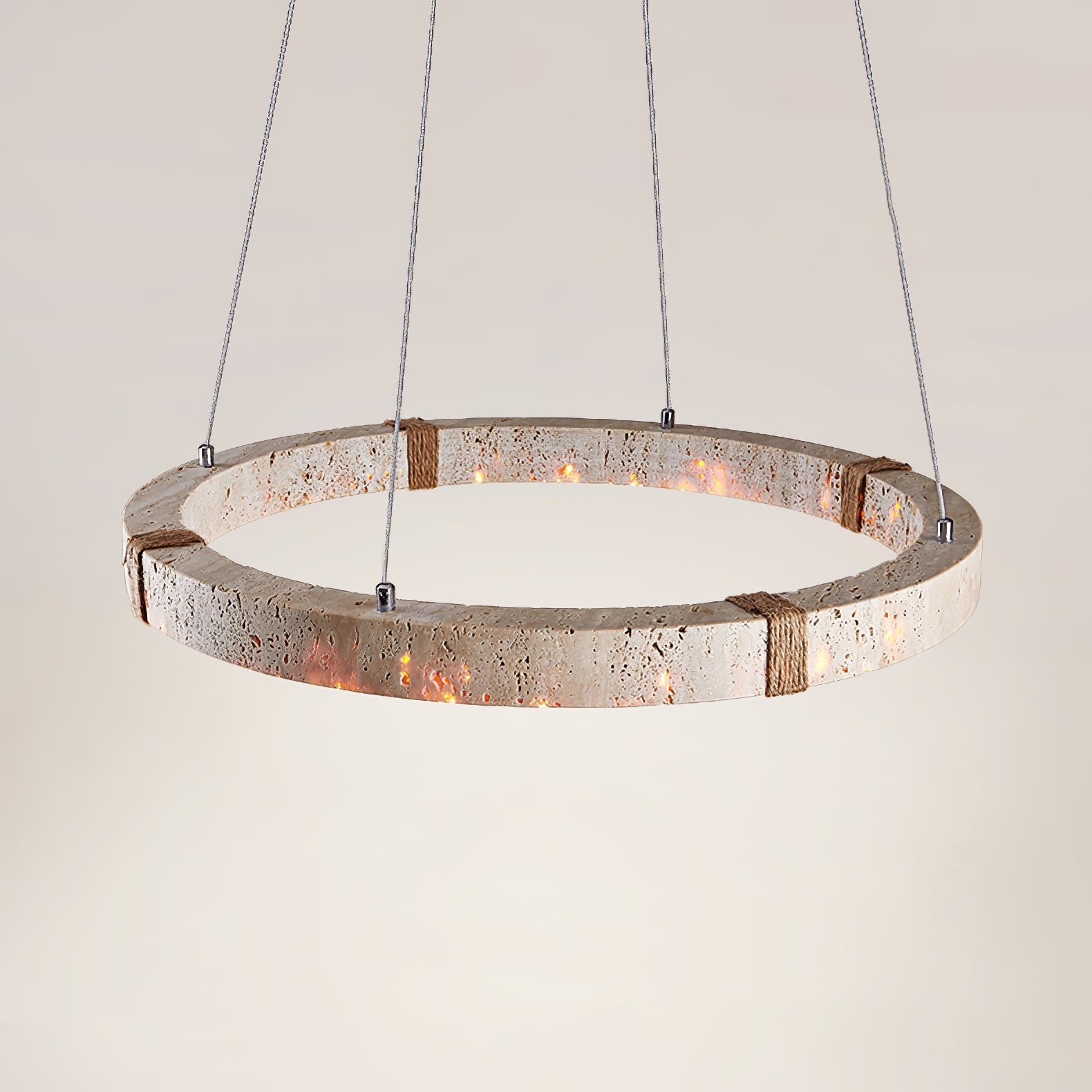 Ritta Ring  Travertine Pendant Light